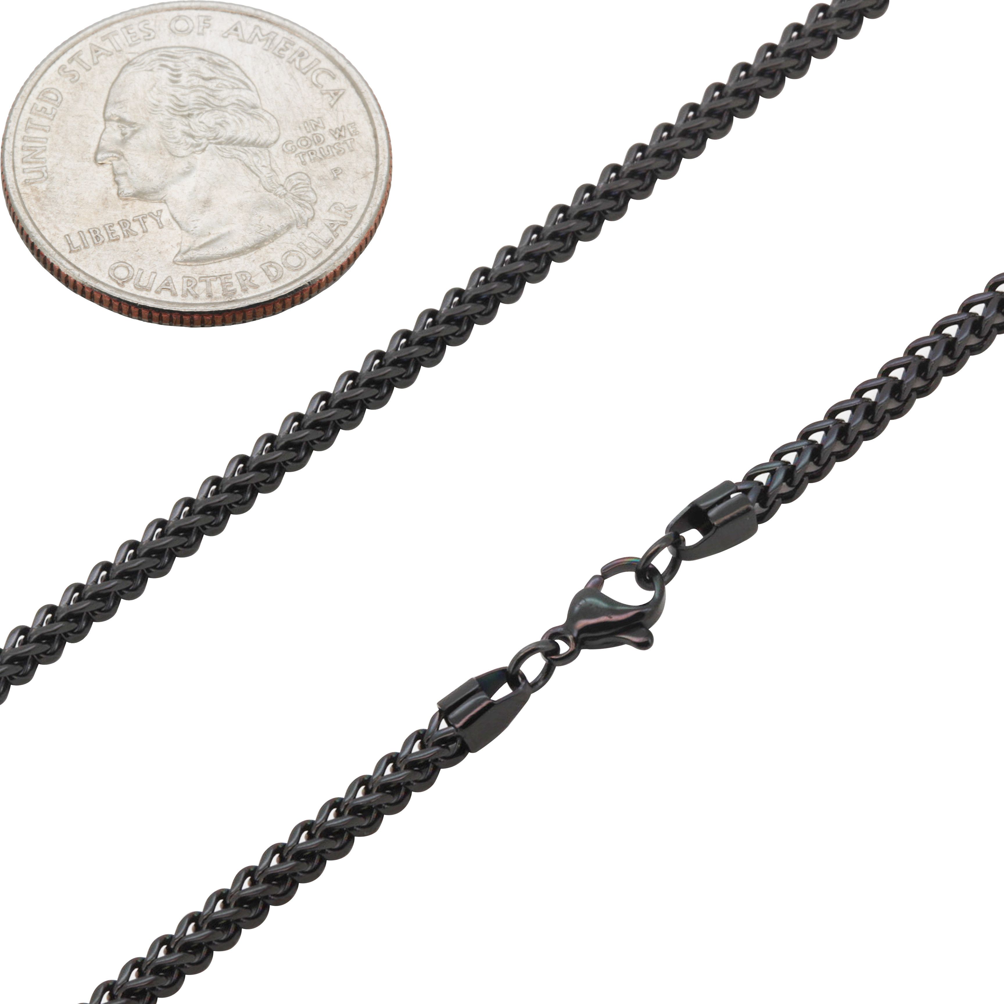 Other 316L SS Black 2.5mm Franco Chain Necklace 20" Size ONE SIZE - 2 Thumbnail