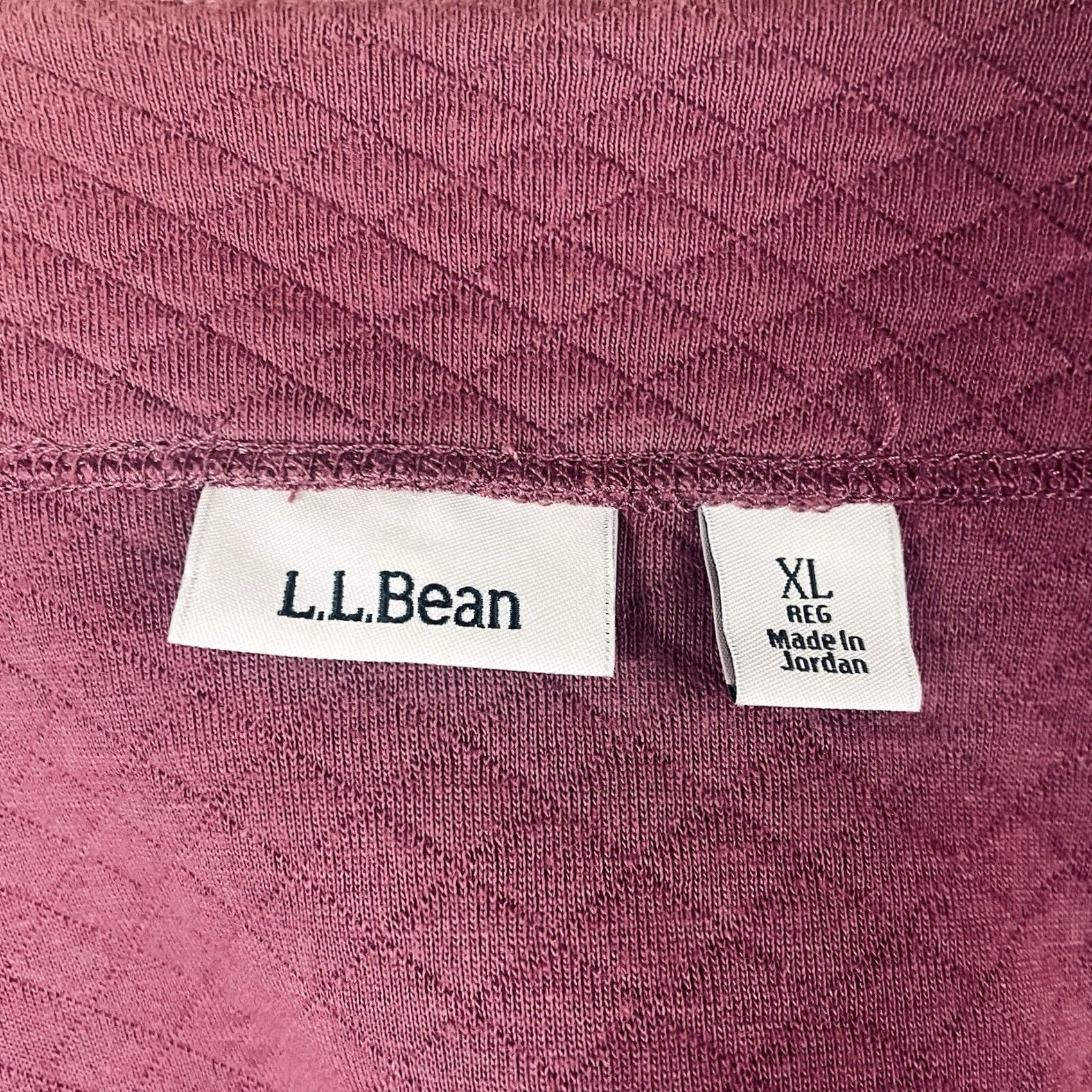 Vintage L.L. Bean Cardigan Womens XL Red Plum Quilted Pockets Knit Cotton Blend Open Front Lounge A85 Size XL / US 12-14 / IT 48-50 - 6 Thumbnail