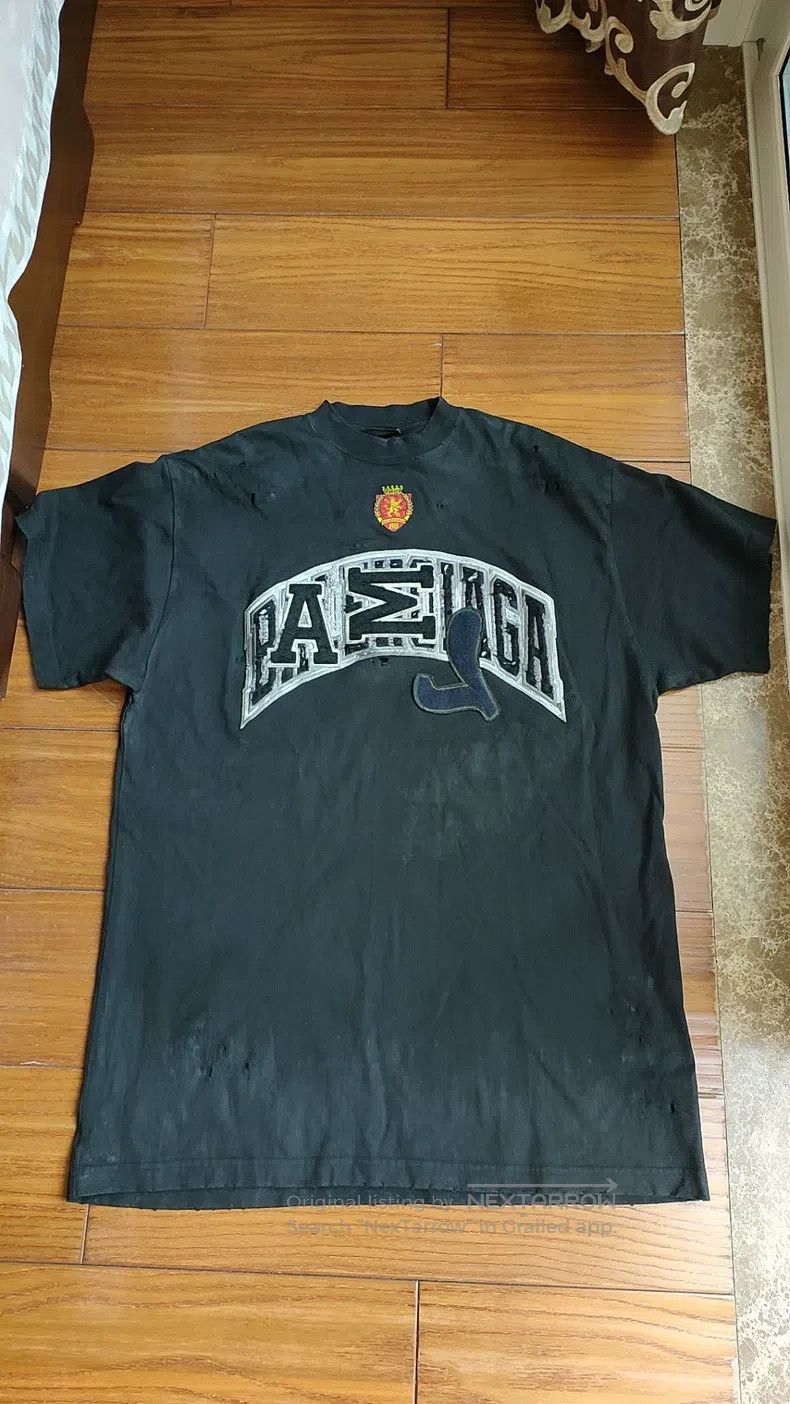 Balenciaga Black Distressed Destroyed Short Sleeve T-shirt
