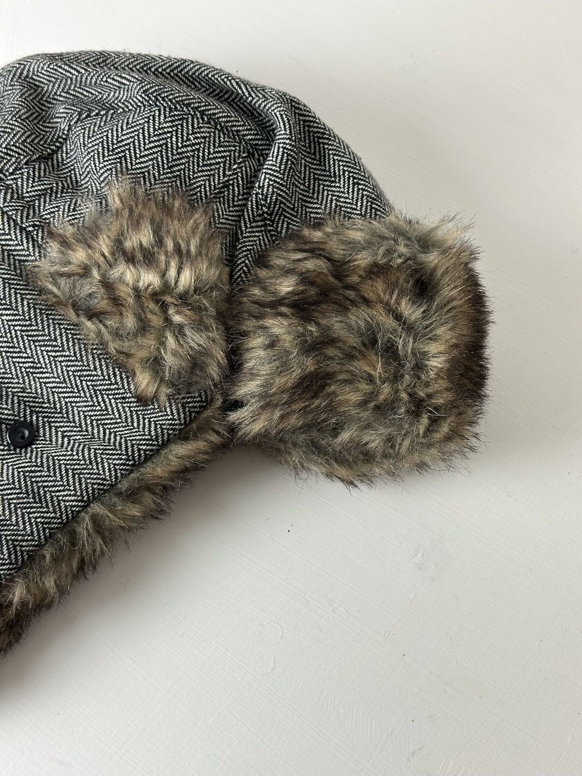 Hysteric Glamour × Vintage Crazy Y2K Mohair Fuzzy Hat Ushanka Punk Huge Size ONE SIZE - 2 Thumbnail