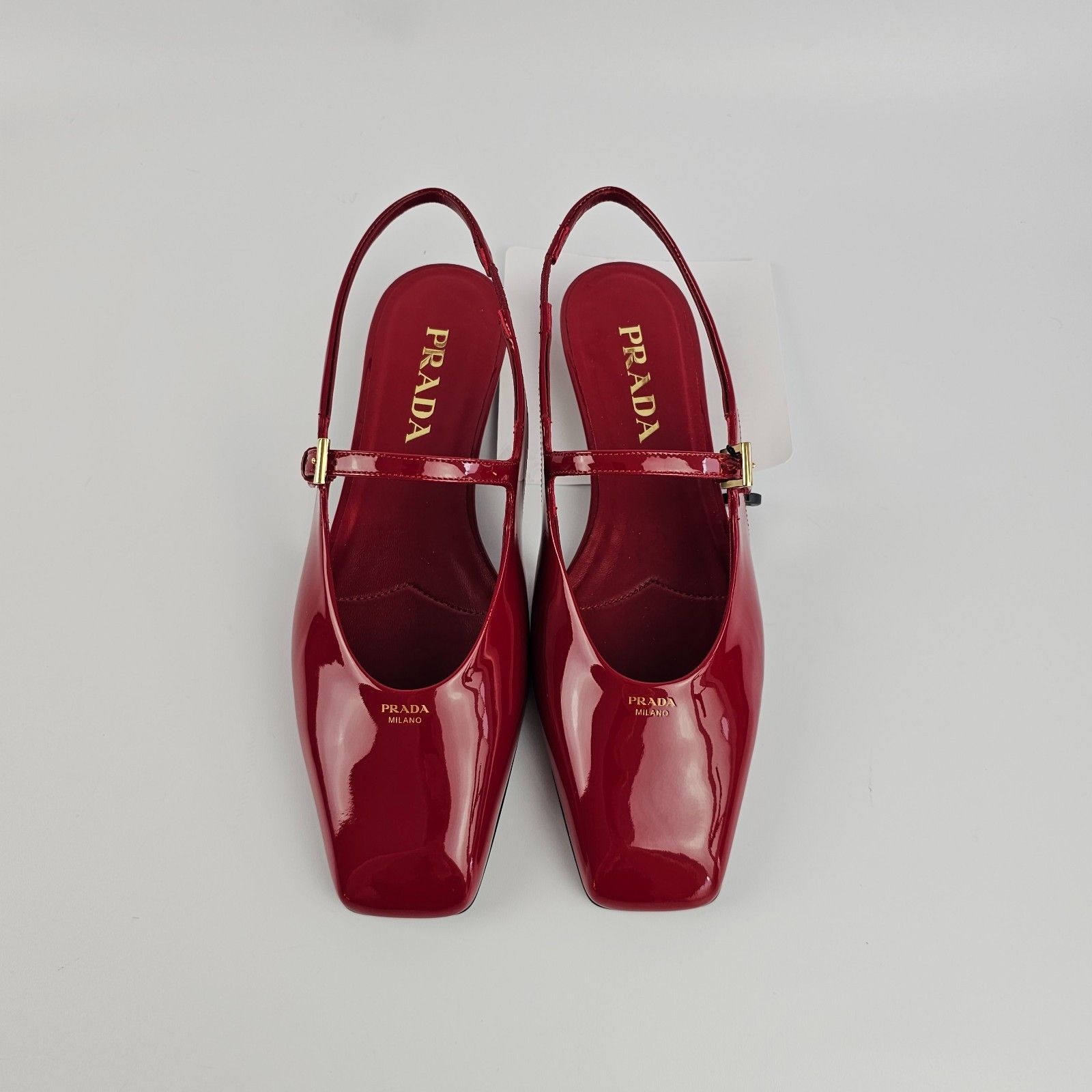 Prada PRADA Red Patent Leather Slingback Ballerinas New & Authent Size US 7 / IT 37 - 4 Thumbnail