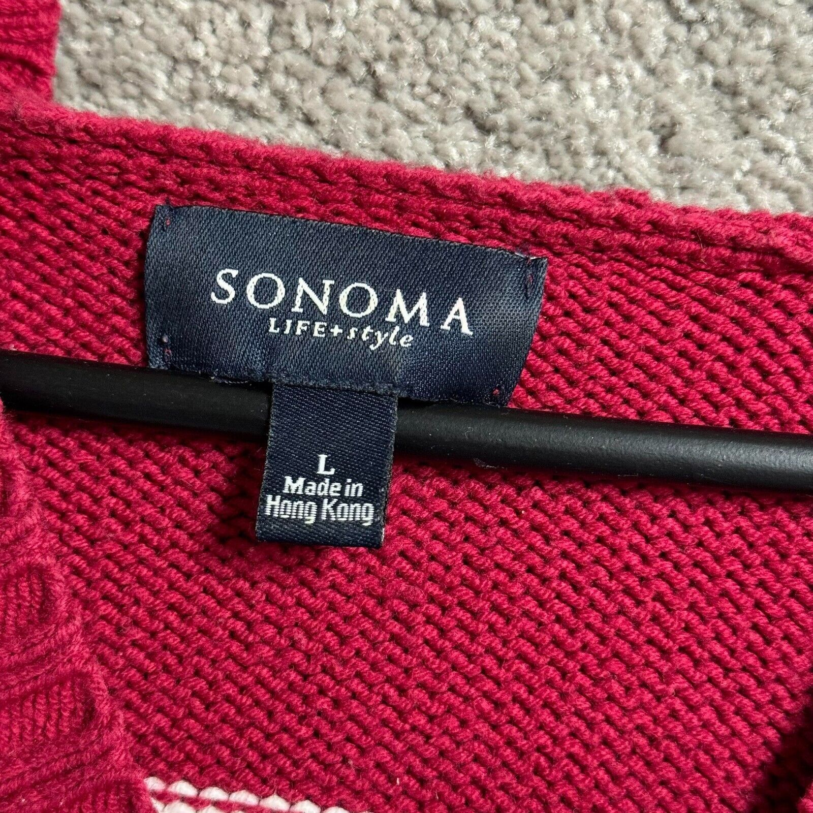 Sonoma Vintage Hooded Sweater Womens L Fair Isle Grandpa 90s Y2K Size L / US 10 / IT 46 - 5 Thumbnail