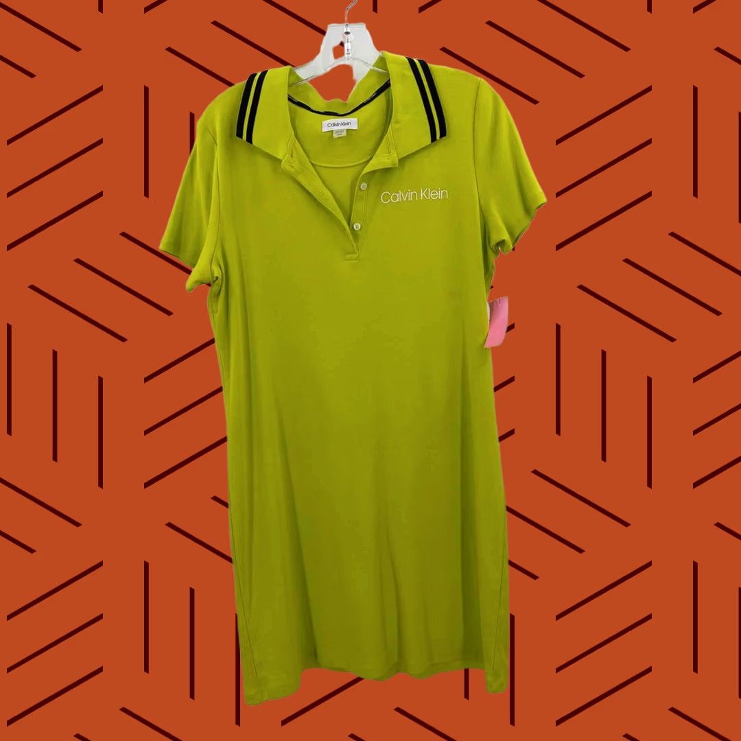 Calvin Klein Calvin Klein Dress Large Green Pre Owned Size Short Sleeve Size 36" / US 14 / IT 50 - 1 Thumbnail