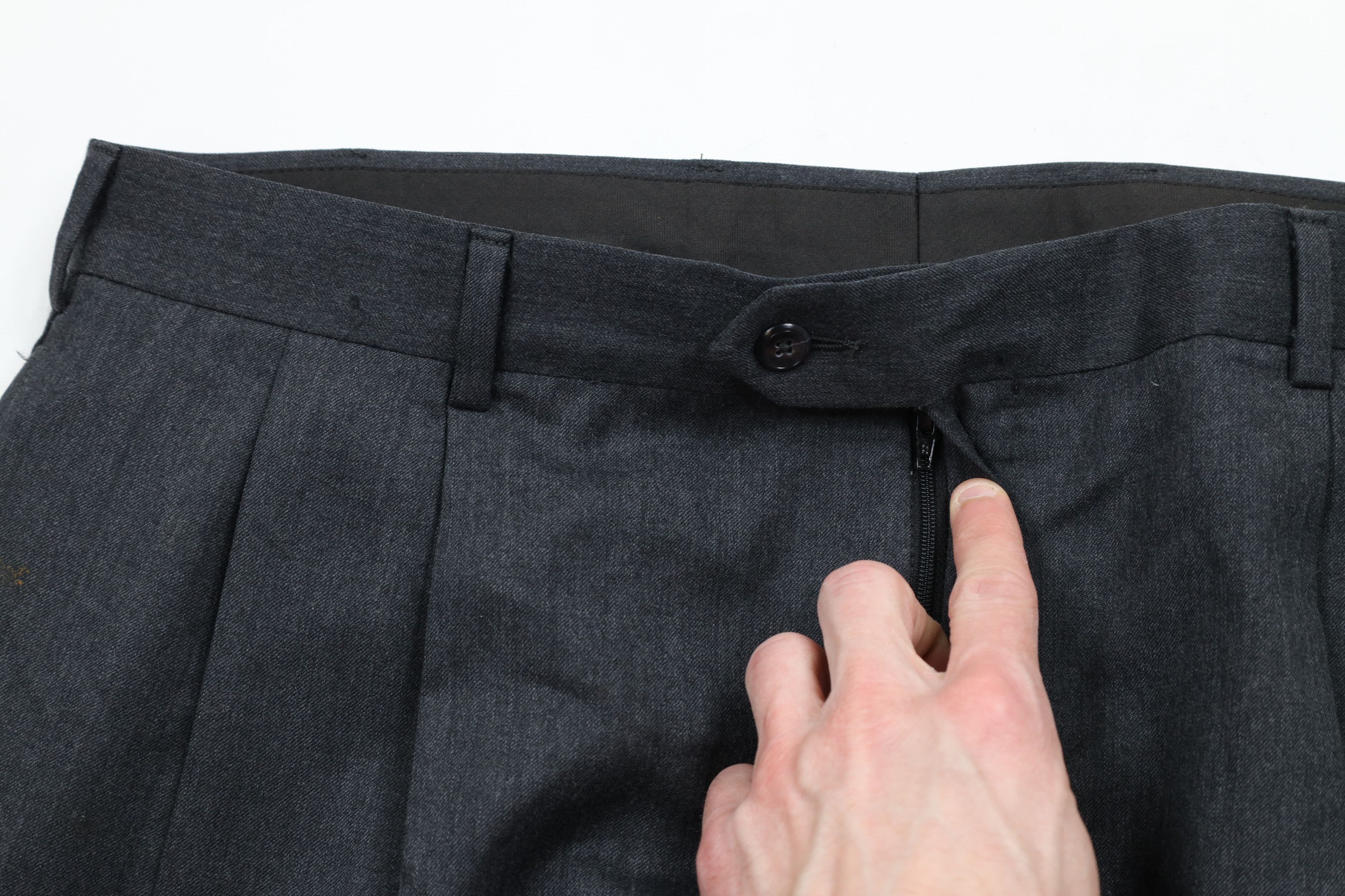 Jos. A. Bank × Vintage Vintage Jos A Bank Cuffed Wool Cashmere Chino Pants Gray Size US 36 / EU 52 - 8 Thumbnail