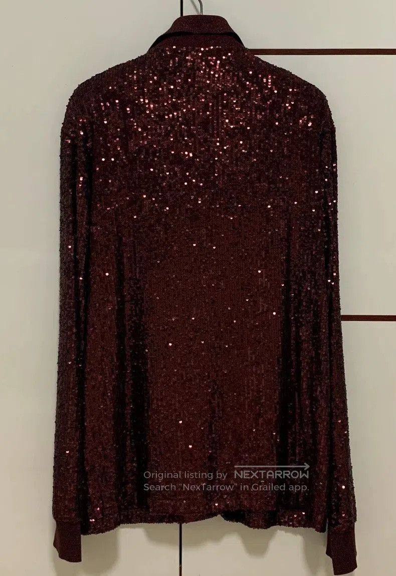 Saint Laurent Paris Saint Laurent Sequin Long Sleeve Shirt. Size US L / EU 52-54 / 3 - 2 Thumbnail