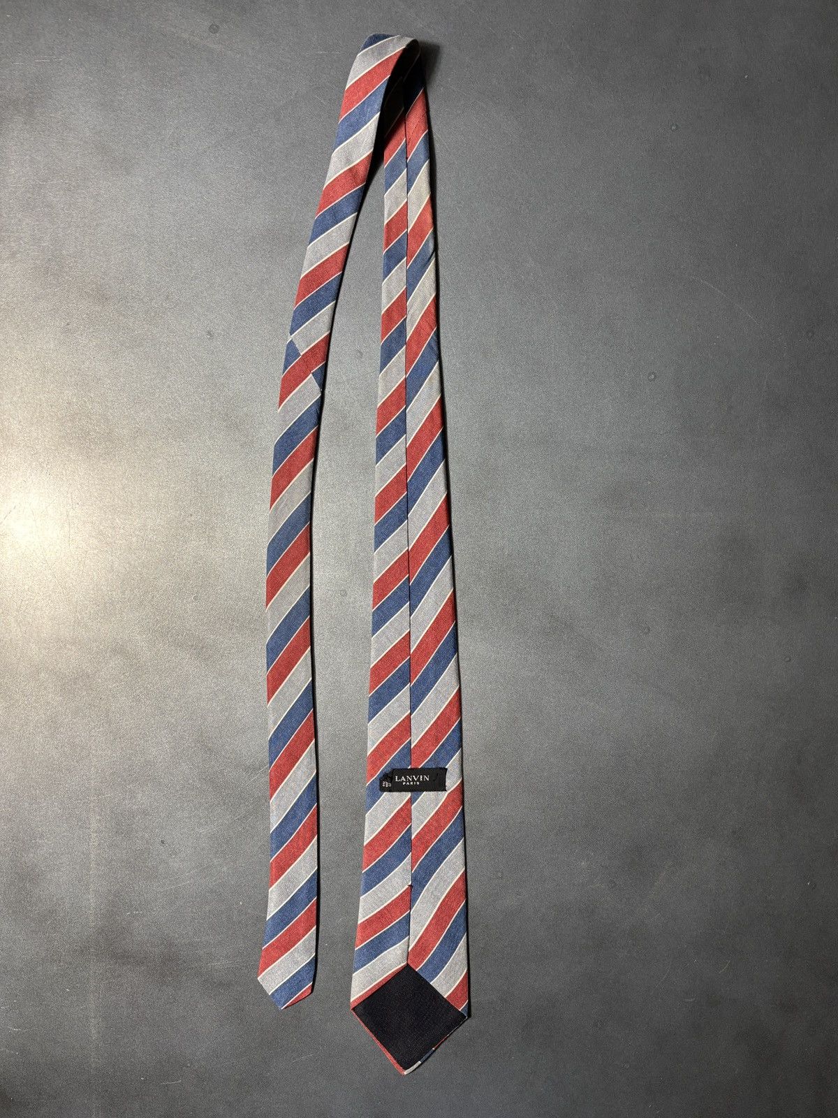 Lanvin Vintage Lanvin Tie 1970s Silk Necktie Striped Paris 1960s Size ONE SIZE - 5 Thumbnail