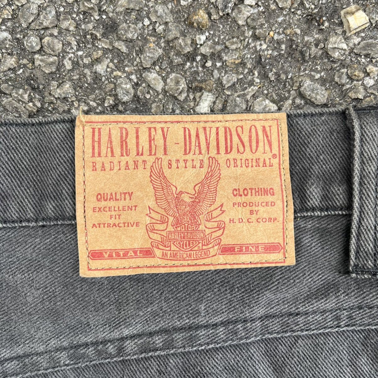 Harley Davidson Y2K Harley Davidson Carpenter Faded Black Baggy Skater Jeans Size US 34 / EU 50 - 13 Thumbnail