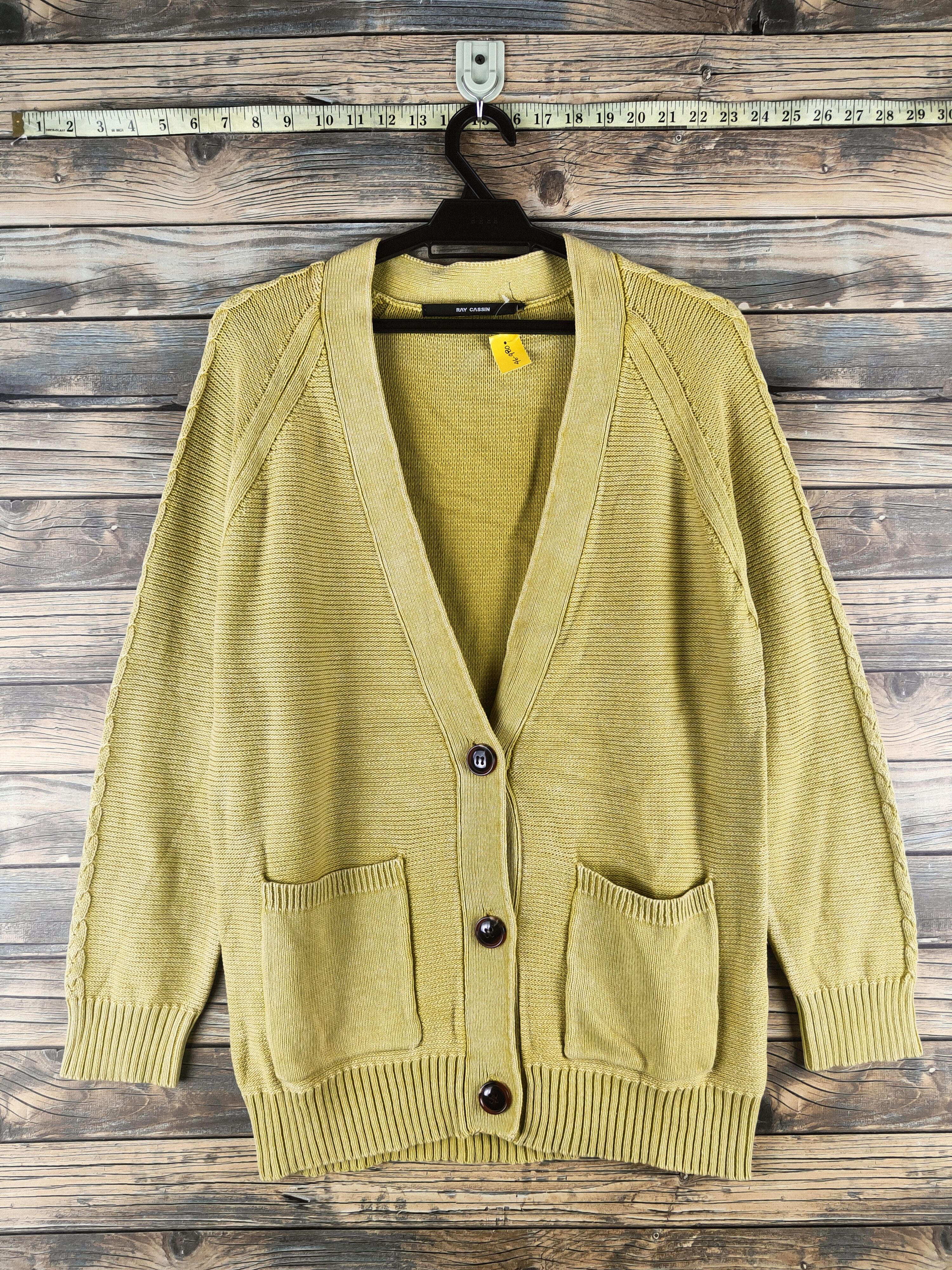 Vintage DL Ray Cassin Mustard Knitwear Cardigan #46-980 Size US M / EU 48-50 / 2 - 1 Thumbnail