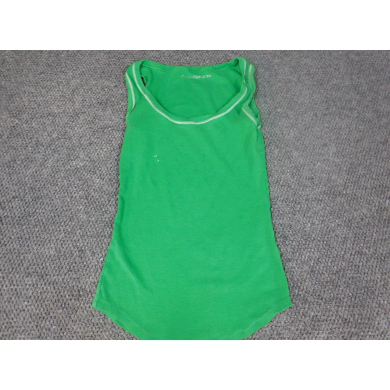Calvin Klein Calvin Klein Collection Womens Tank Regular Medium Green Cotton Rayon Crew Neck Pullover Sleeveless Casual Size M / US 6-8 / IT 42-44 - 3 Thumbnail