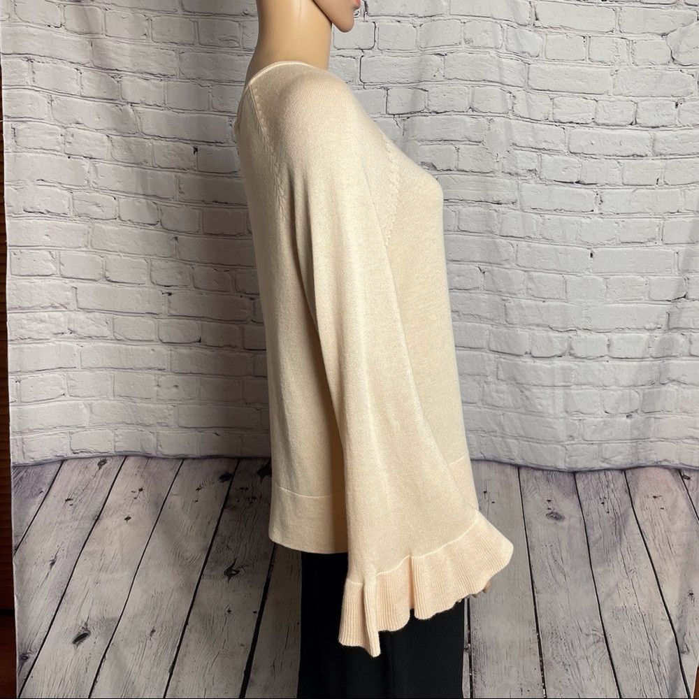 Splendid NWT New $128 Splendid Cashmere Blend Ruffle Sleeve Pullover Size L / US 10 / IT 46 - 4 Thumbnail
