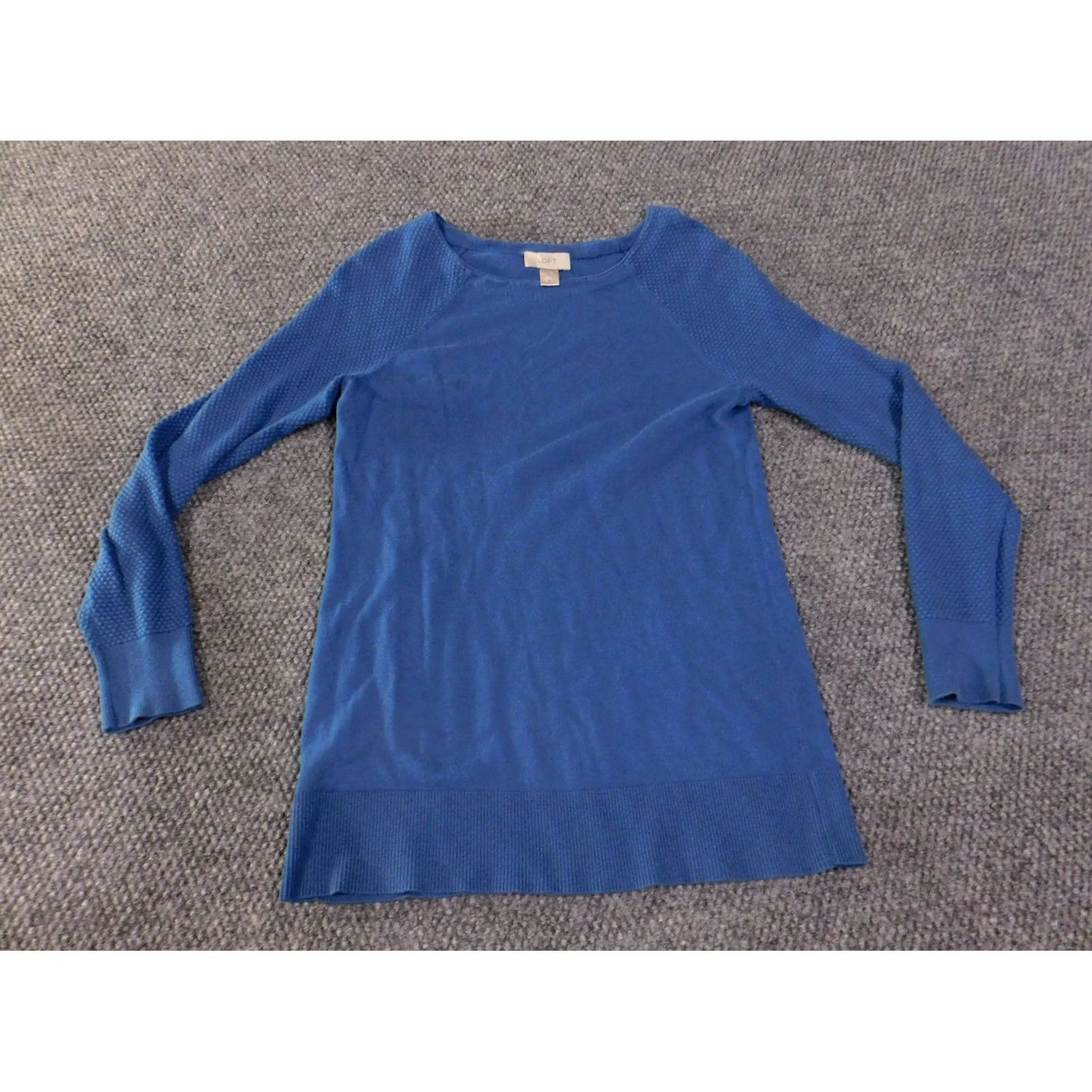 Loft VINTAGE Loft Sweater Womens Small Blue Long Sleeve Textured Knit Pullover Size M / US 6-8 / IT 42-44 - 2 Thumbnail