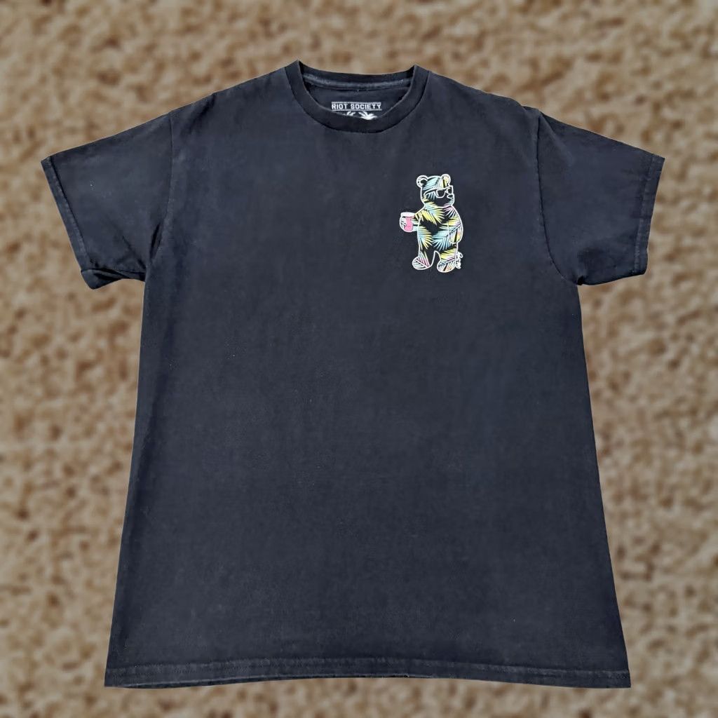 Vintage Riot Society Bear Printed Short Sleeve Crew-Neck T-Shirt Men's M Black Size US M / EU 48-50 / 2 - 1 Thumbnail