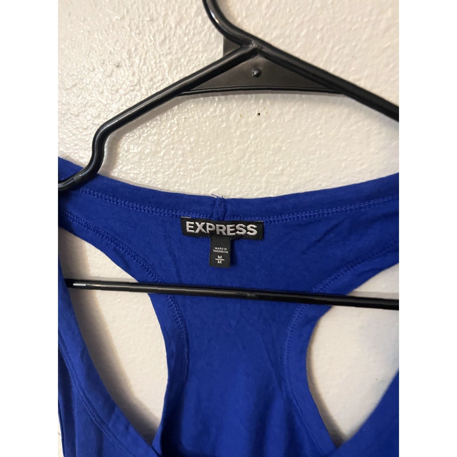Express Express Women's Medium Scoop Neck Sleeveless Side Knot Summer Dress Blue Solid Casual Size M / US 6-8 / IT 42-44 - 2 Thumbnail