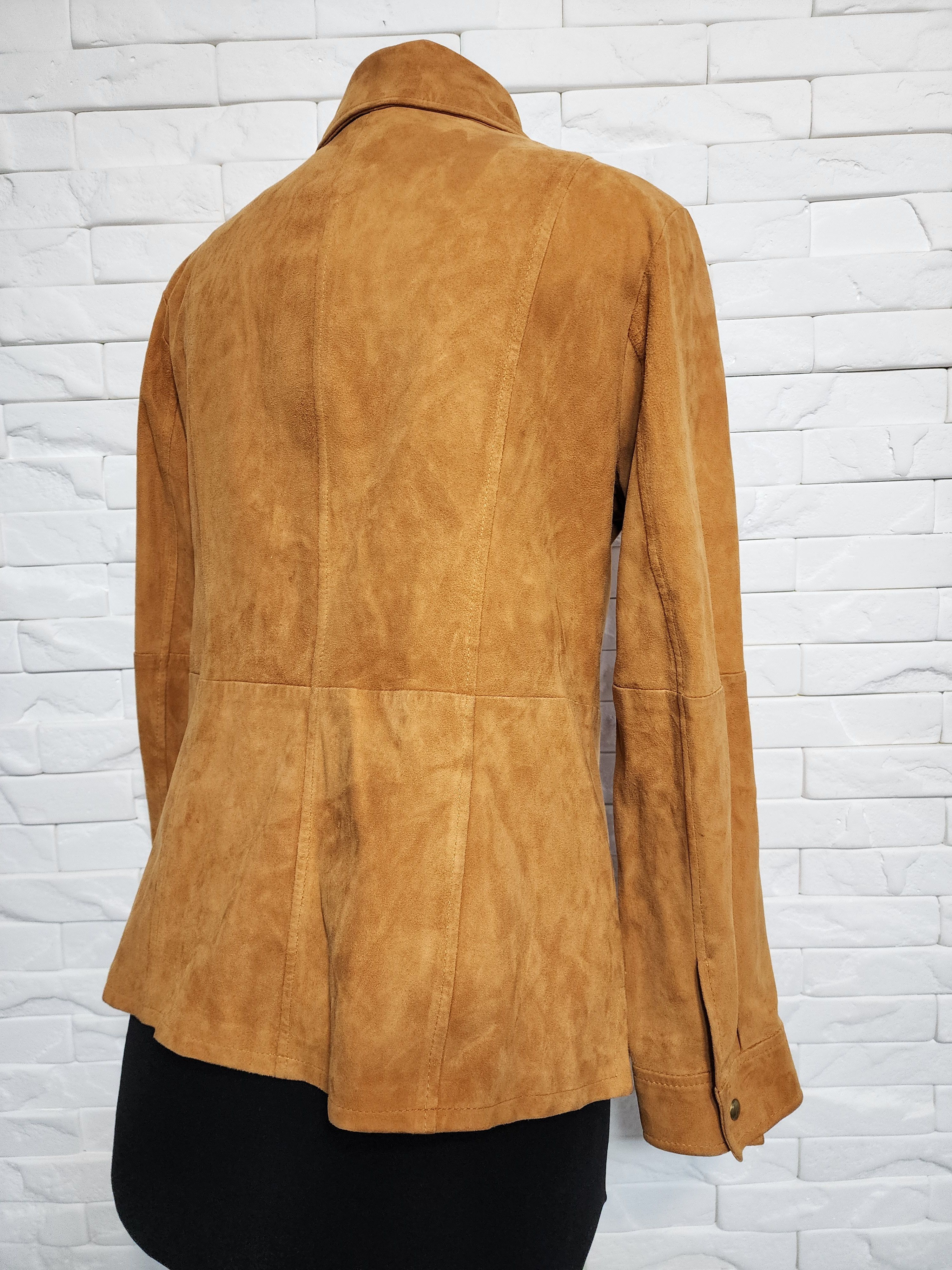 Other Women's Suede Shirt: Brown Leather Simple Style Size L / US 10 / IT 46 - 5 Thumbnail