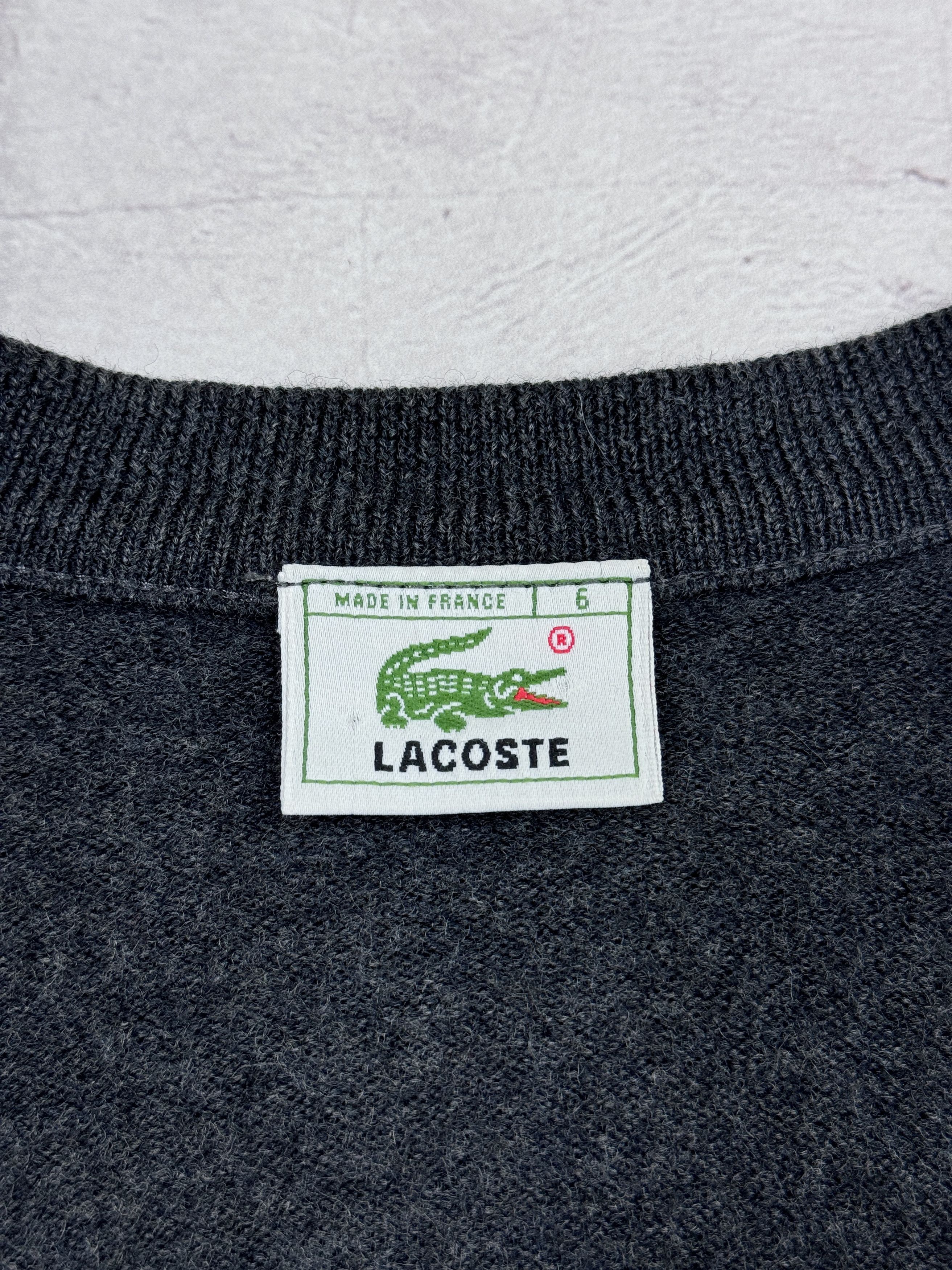 Lacoste × Vintage 80s Chemise Lacoste Knit Cardigan Wool FRANCE Size US L / EU 52-54 / 3 - 10 Thumbnail
