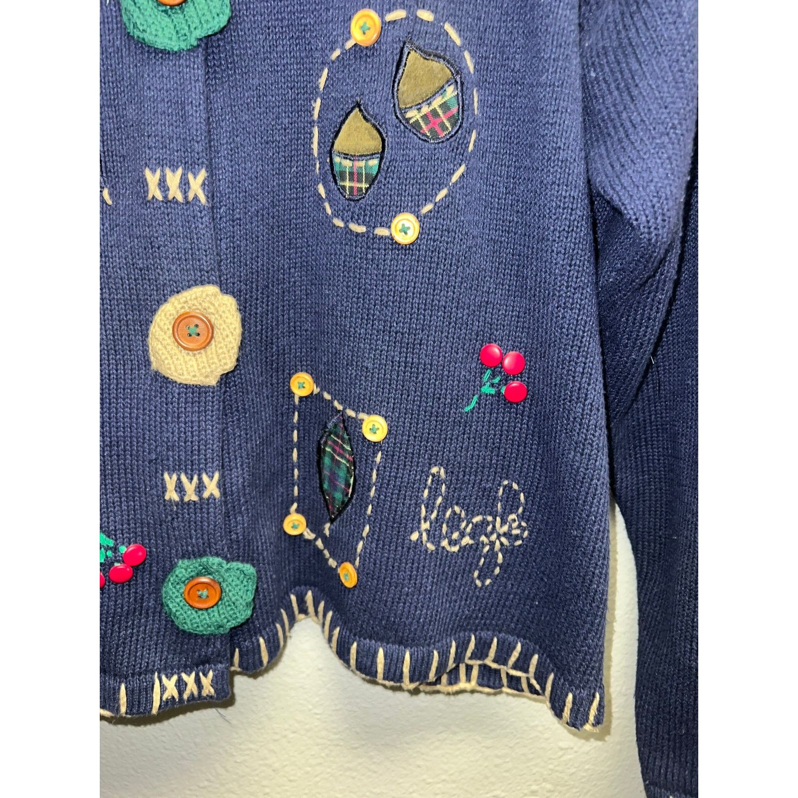 Vintage Vintage Susan Bristol Sweater Cardigan Leafs Falling 90s L Size L / US 10 / IT 46 - 6 Thumbnail