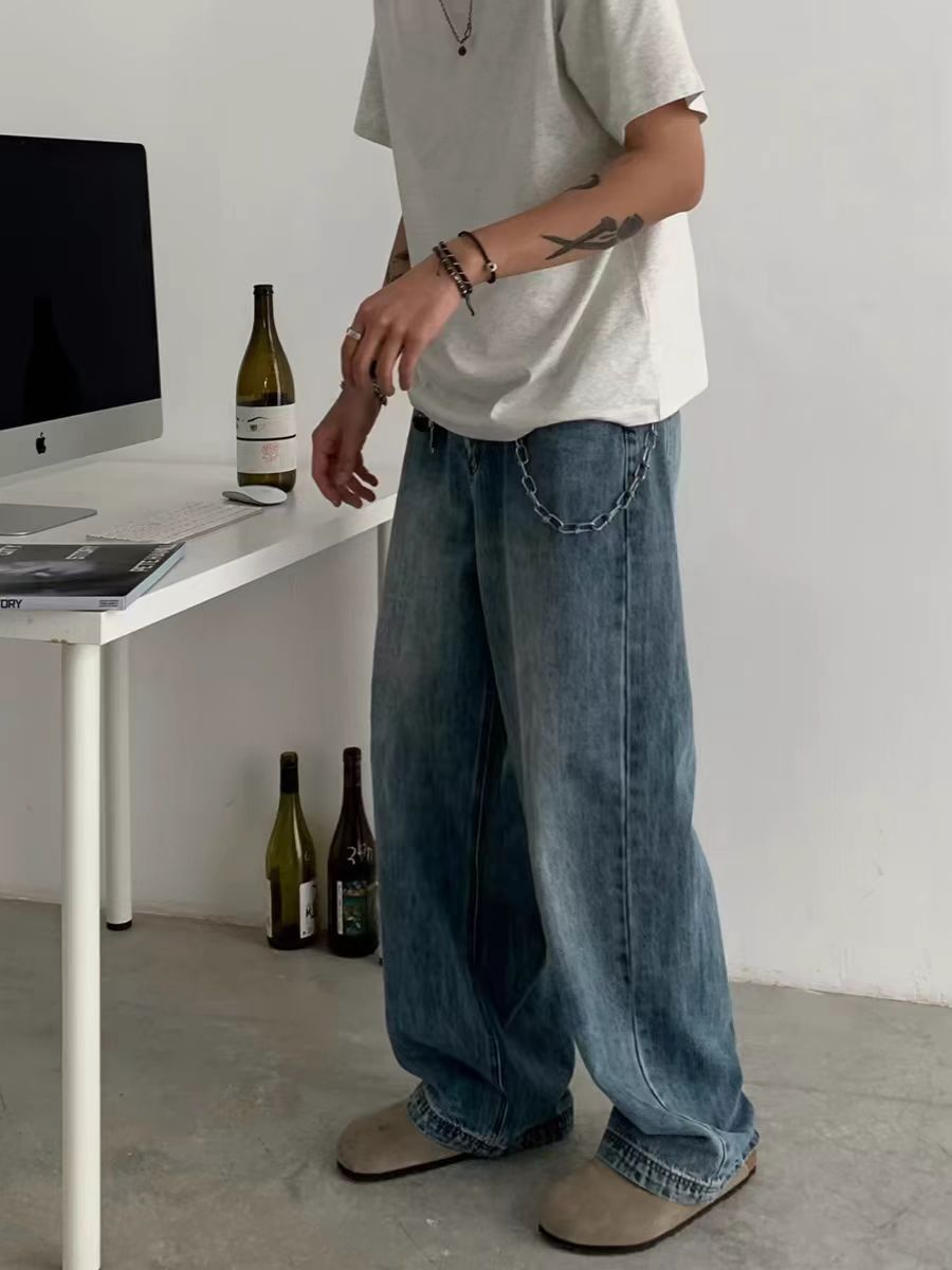Jean Blue Relaxed Street Hip-Hop Skate Style Jeans Size US 30 / EU 46 - 2 Thumbnail