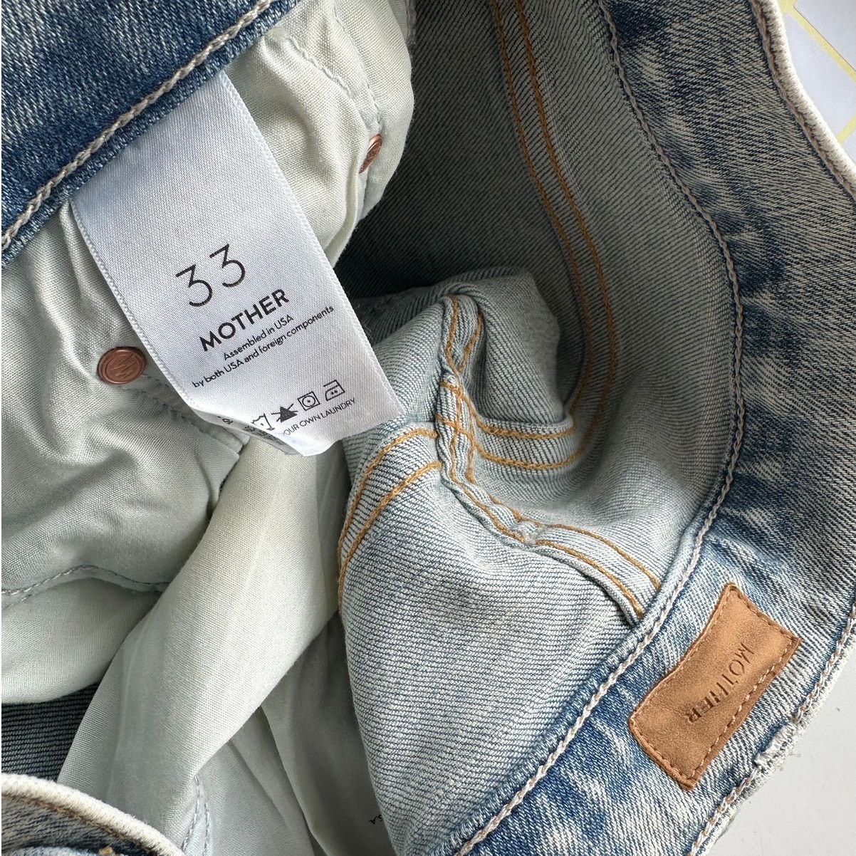 Other Mother Tomcat Straight Jeans Blue 33 Button Marrakesh Days Size 33" - 8 Thumbnail
