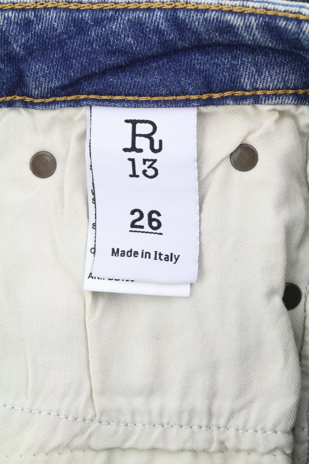 R13 KICK 26 Kelly Stretch Faded Blue Cropped Jeans 85442 Size 26" / US 2 / IT 38 - 8 Thumbnail