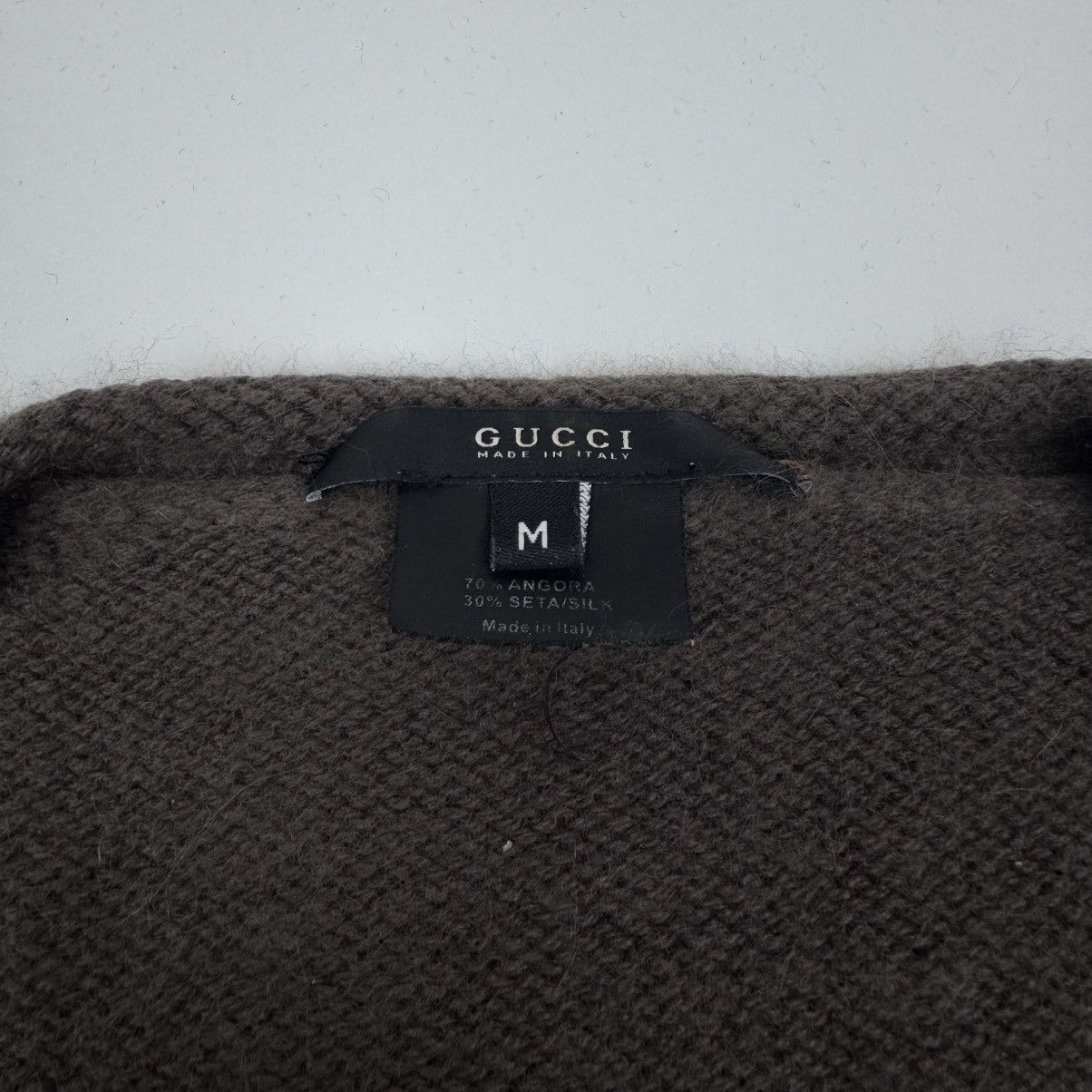 Gucci Gucci By Tom Ford Brown Angorra/Silk Knit V-Neck Pullover Size US M / EU 48-50 / 2 - 3 Thumbnail