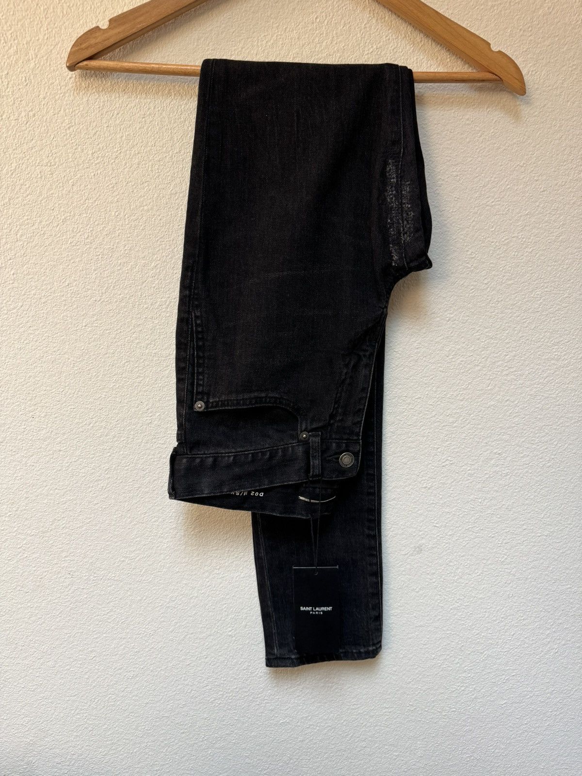 image of Saint Laurent Paris D02 Jeans in Black, Men's (Size 26)