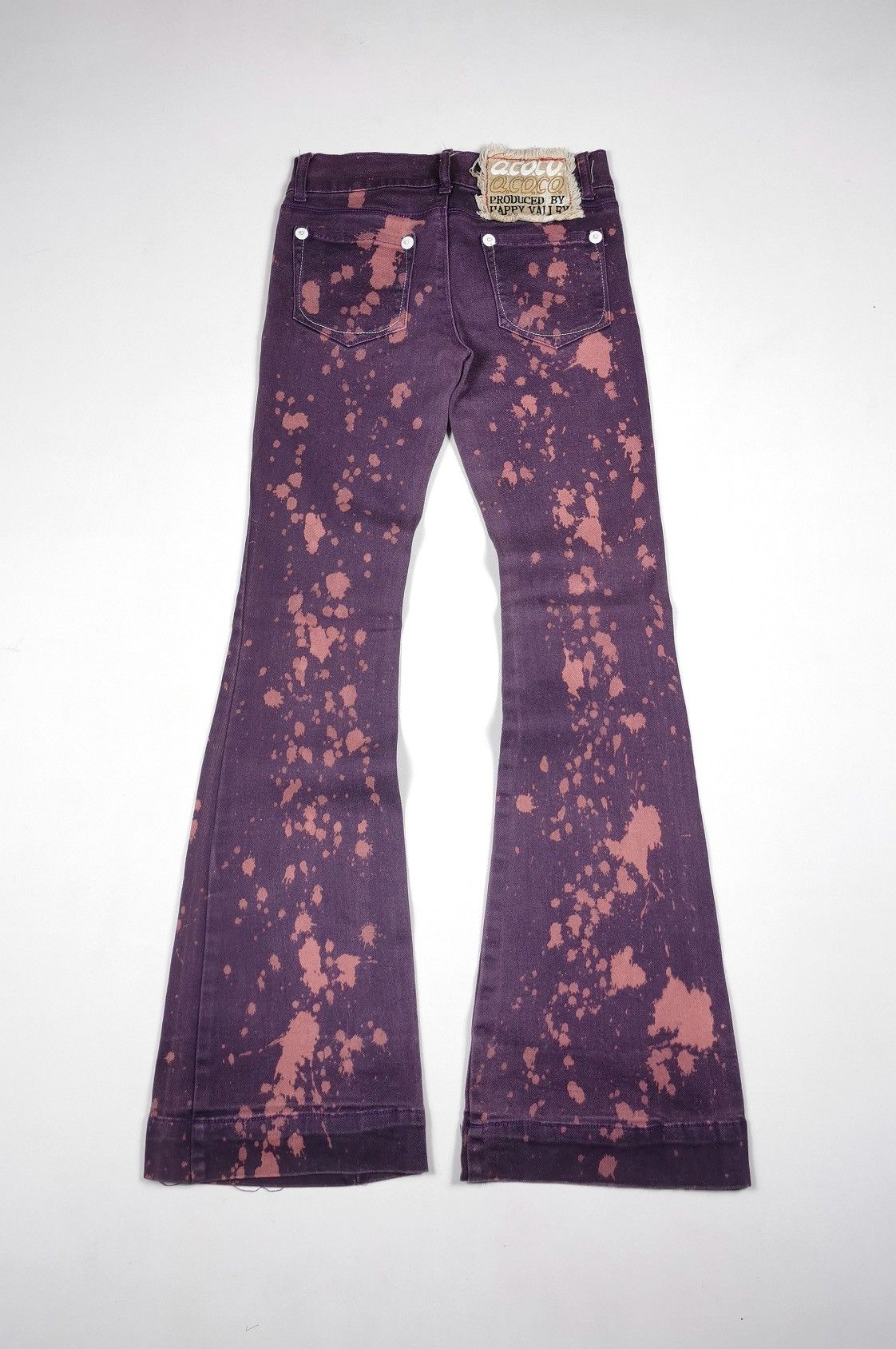 If Six Was Nine Bootcut Flare Bleach Splatter Qcoco Happy Valley Purple Jean Size US 28 / EU 44 - 5 Thumbnail