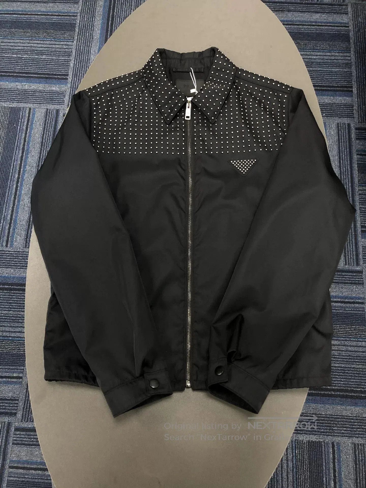 Prada black long sleeve jacket with studs. Size US L / EU 52-54 / 3 - 1 Thumbnail