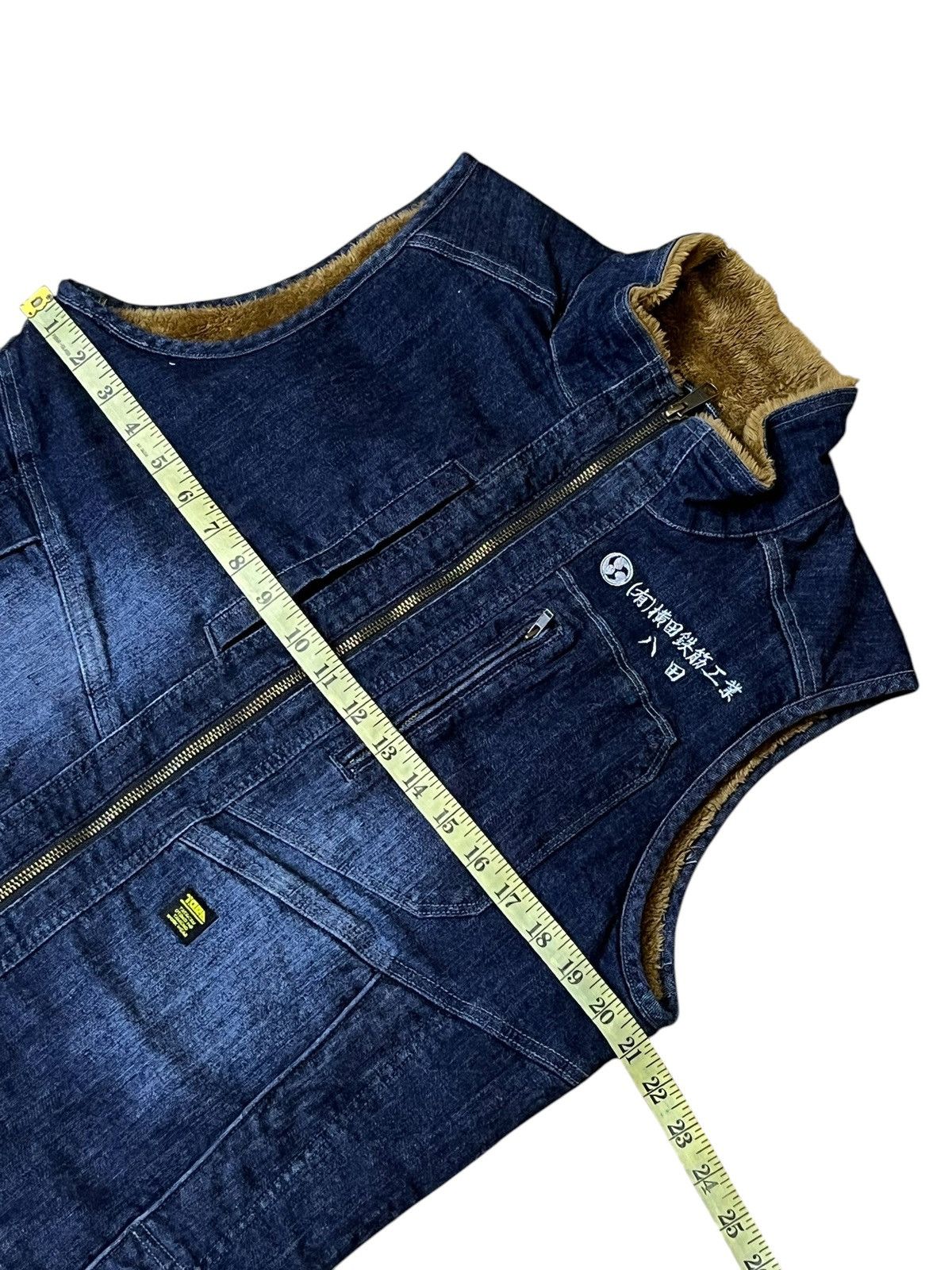 Toyo Enterprises JAPANESE BRAND TORAICHI SHEEP BOA WORKWEAR DENIM VEST Size US L / EU 52-54 / 3 - 12 Thumbnail