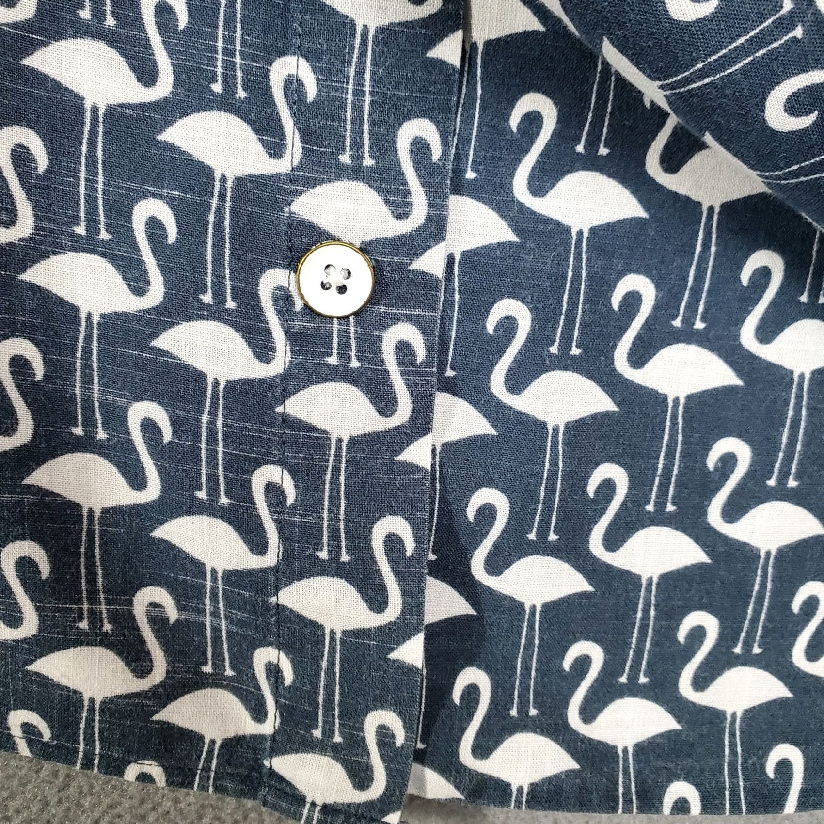 Rodd & Gunn Rodd & Gunn Shirt Mens Medium Blue White Flamingo All Over Print Short Sleeve Collared Button Casual Travel Size US M / EU 48-50 / 2 - 7 Thumbnail
