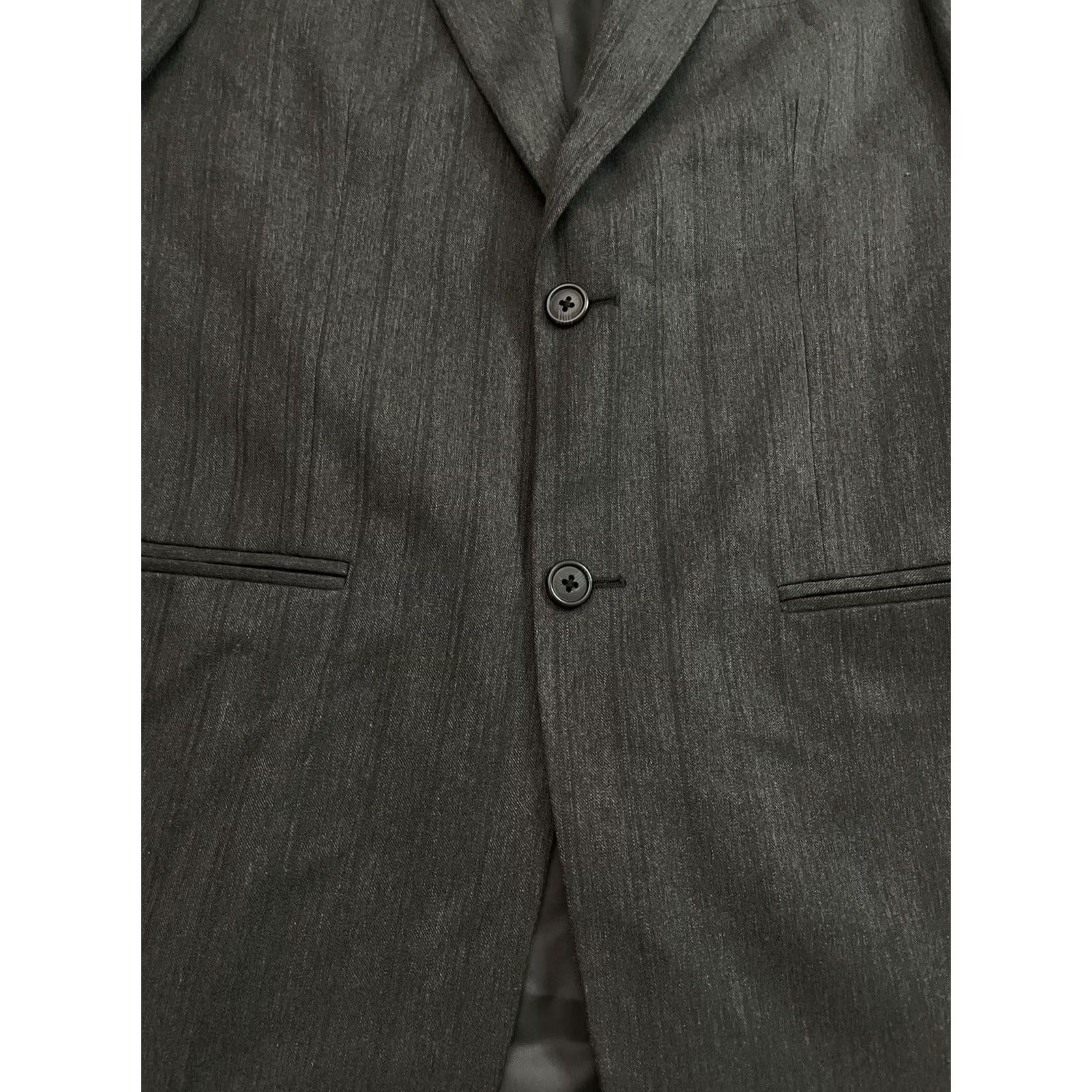 Perry Ellis VINTAGE Perry Ellis Suit Jacket Mens 38 Gray Stripe 2 Button Sport Coat Regular Fit Shirt? Size 38R - 5 Thumbnail