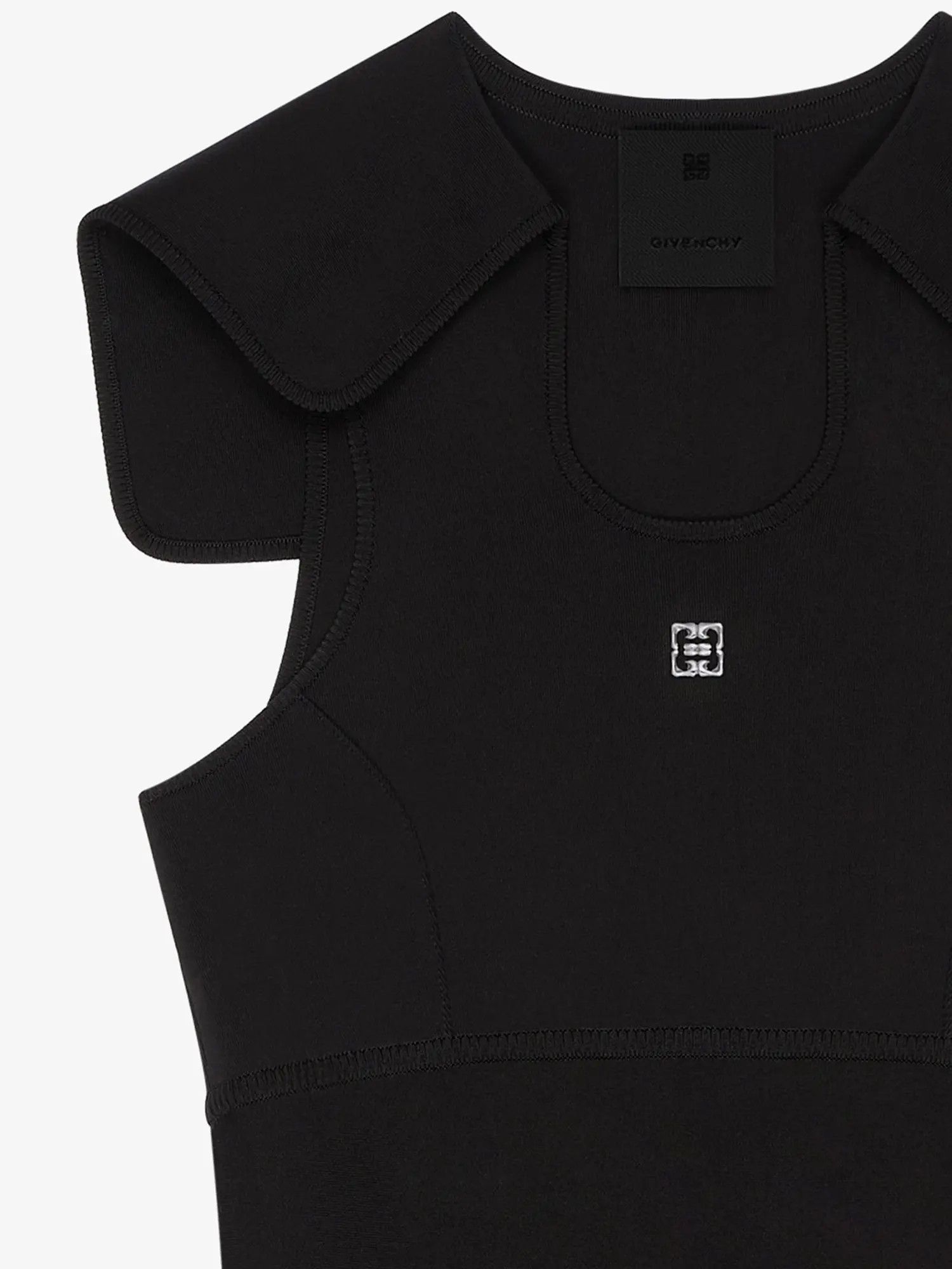 Givenchy o1w1db10825 Sleevess Sailor Collar Dress in Black Size XL / US 12-14 / IT 48-50 - 4 Thumbnail
