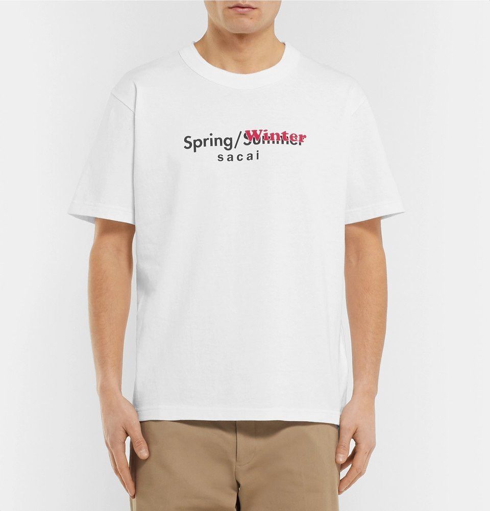 L Spring Winter Summer Print Logo Sacai Relaxed Fit T Shirt