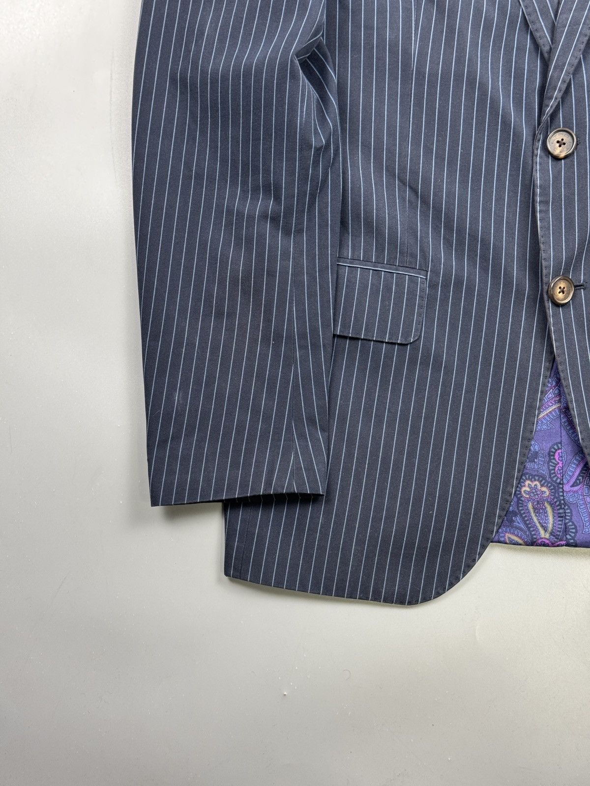 Etro Etro Two Button Striped Cotton Blazer (Y1252) Size 40R - 2 Thumbnail