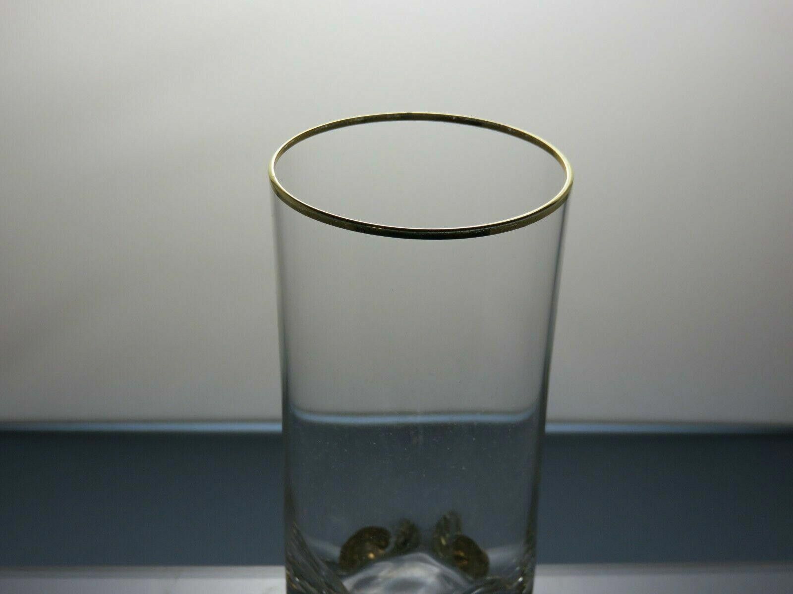 The Unbranded Brand Crystal Tumblers Set Of 6 Gold Plated Rim & Bottom 4 2/3" Size ONE SIZE - 5 Thumbnail