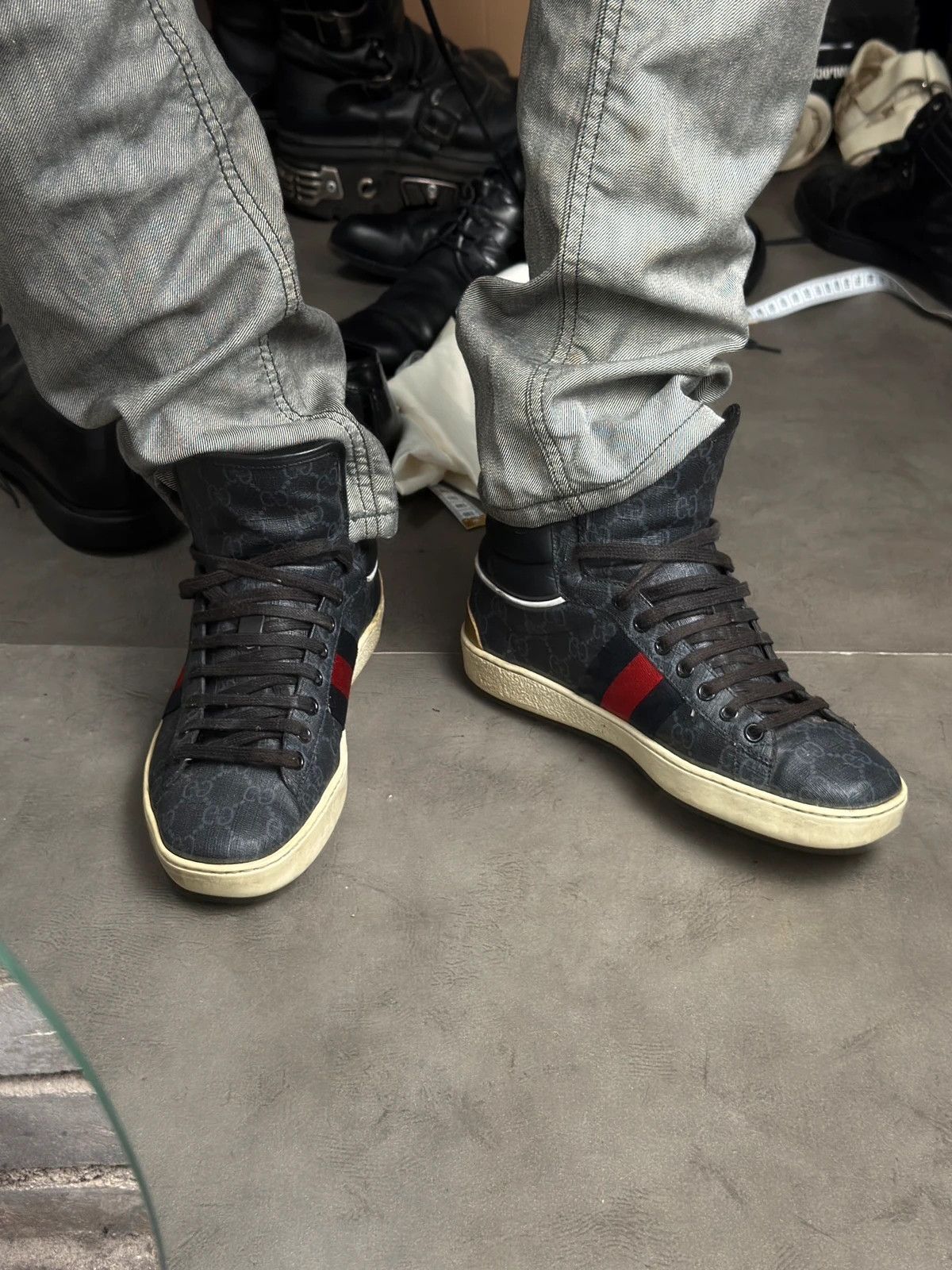 Gucci Gucci GG monogram supreme canvas high top trainers Size US 8 / EU 41 - 7 Thumbnail