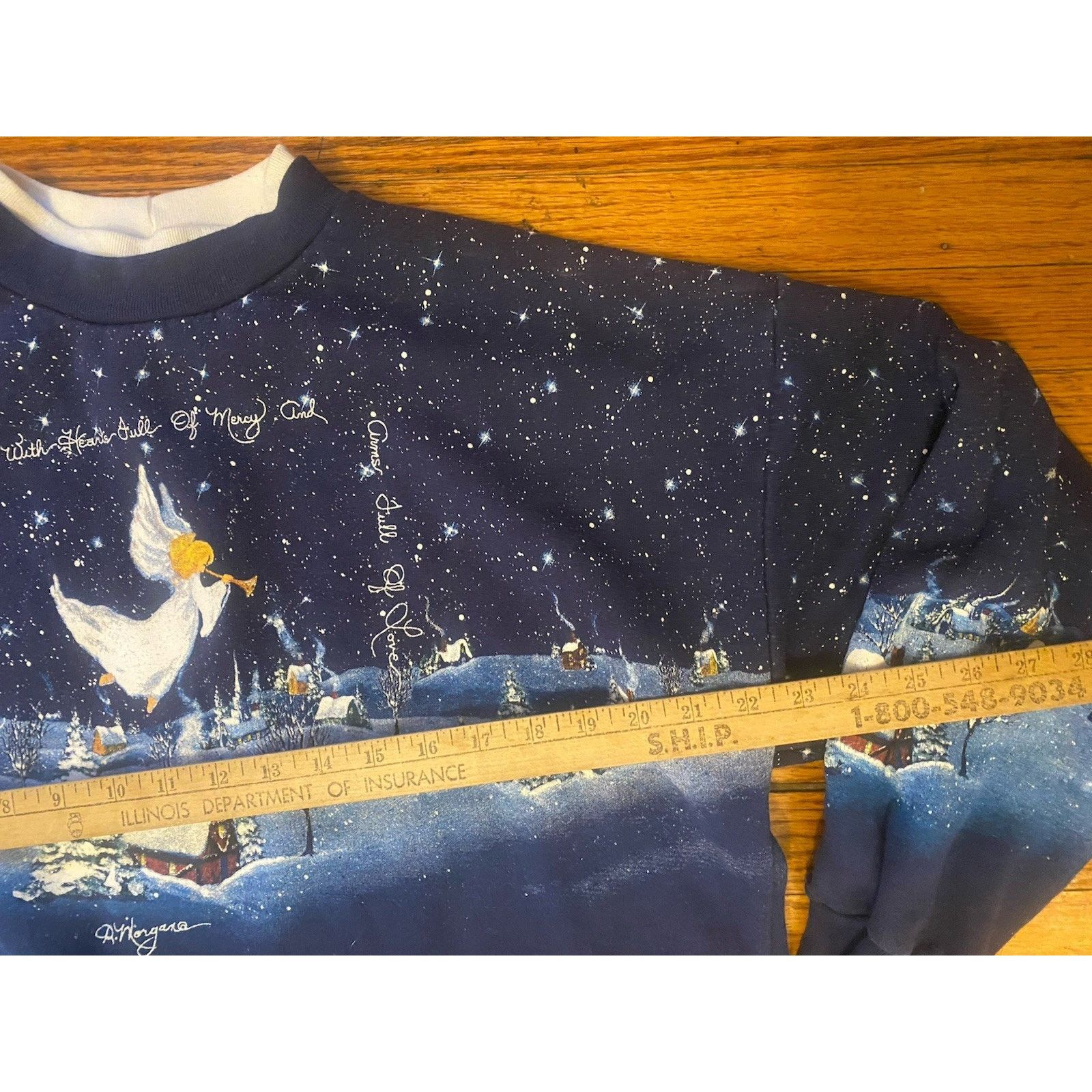 Vintage VTG Angel Snow Nature Sweatshirt L Classic AOP Blue Pullover Size US L / EU 52-54 / 3 - 6 Thumbnail
