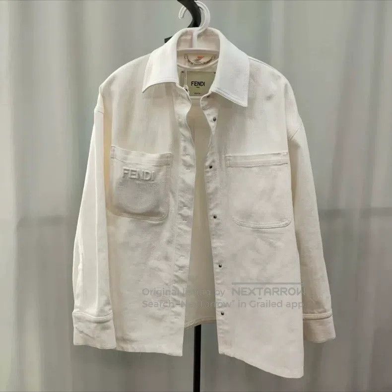 Fendi Fendi White Logo Belt Denim Jacket Size XXS / US 00 / IT 34 - 1 Thumbnail