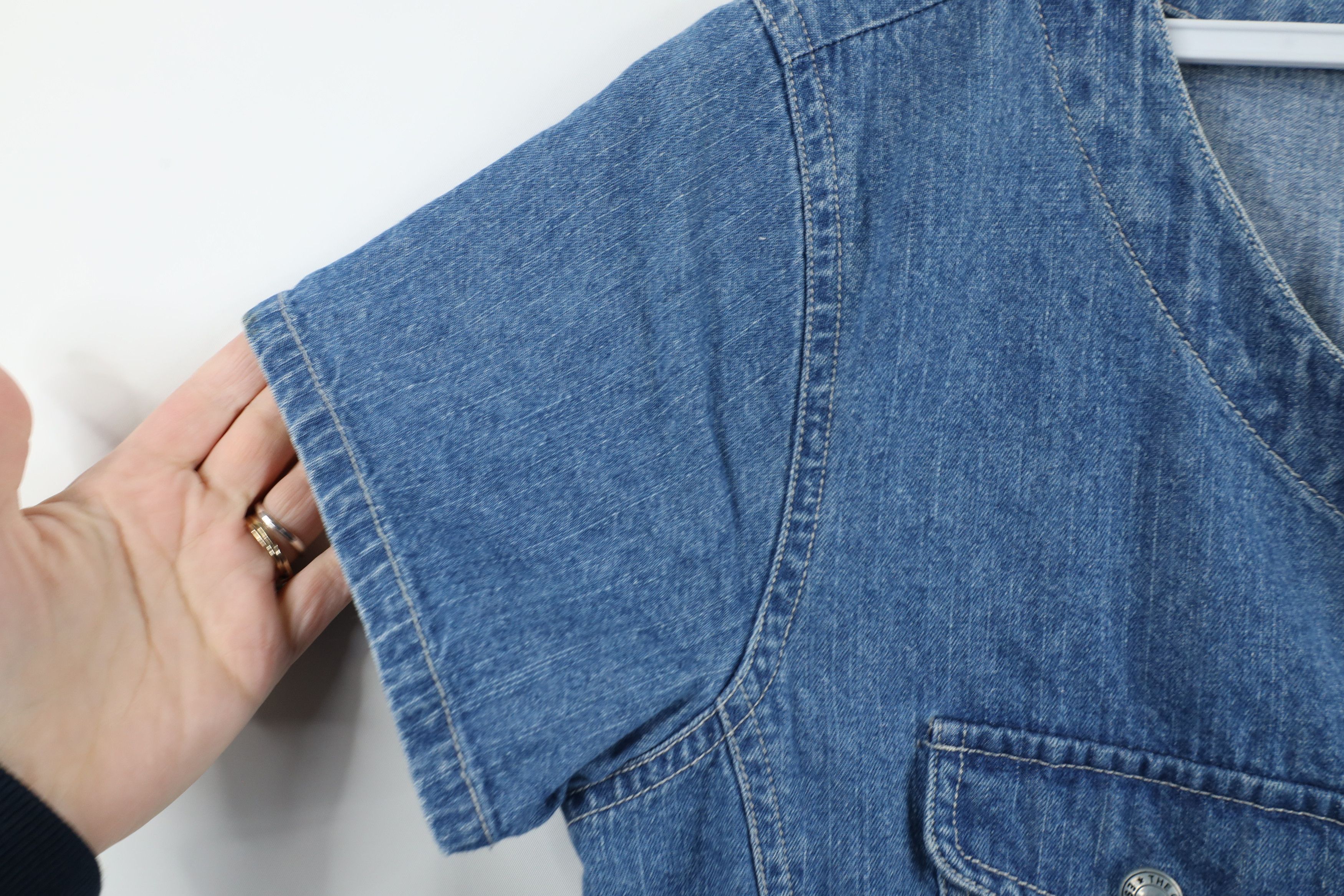 Gap × Vintage Vintage Y2K 90s Gap Cropped Denim Jean Button Shirt Blue Size L / US 10 / IT 46 - 6 Thumbnail