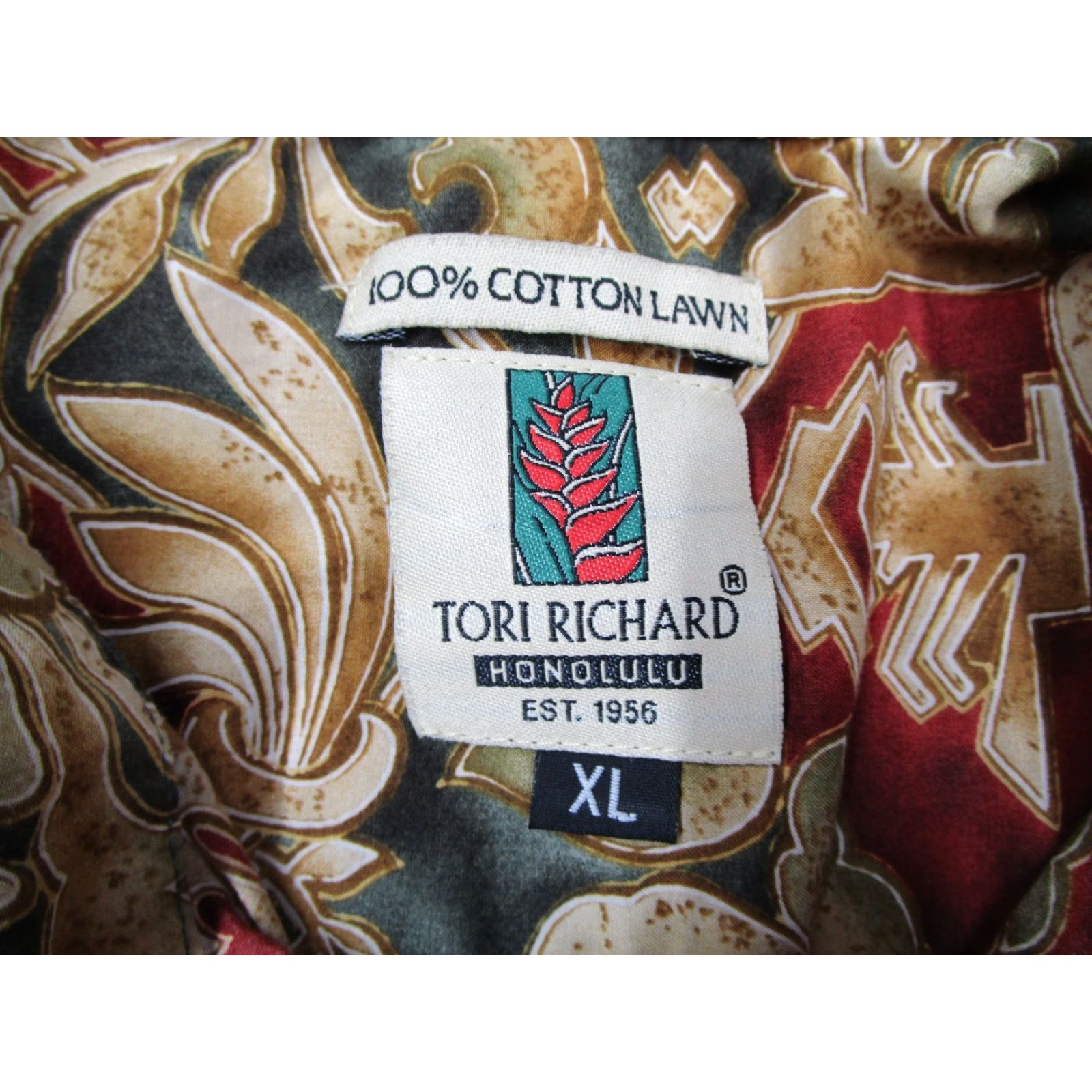 Tori Richard Tori Richard Shirt Mens XL Red Button Up Hawaiian Cotton Lawn Made in USA Size US XL / EU 56 / 4 - 3 Thumbnail
