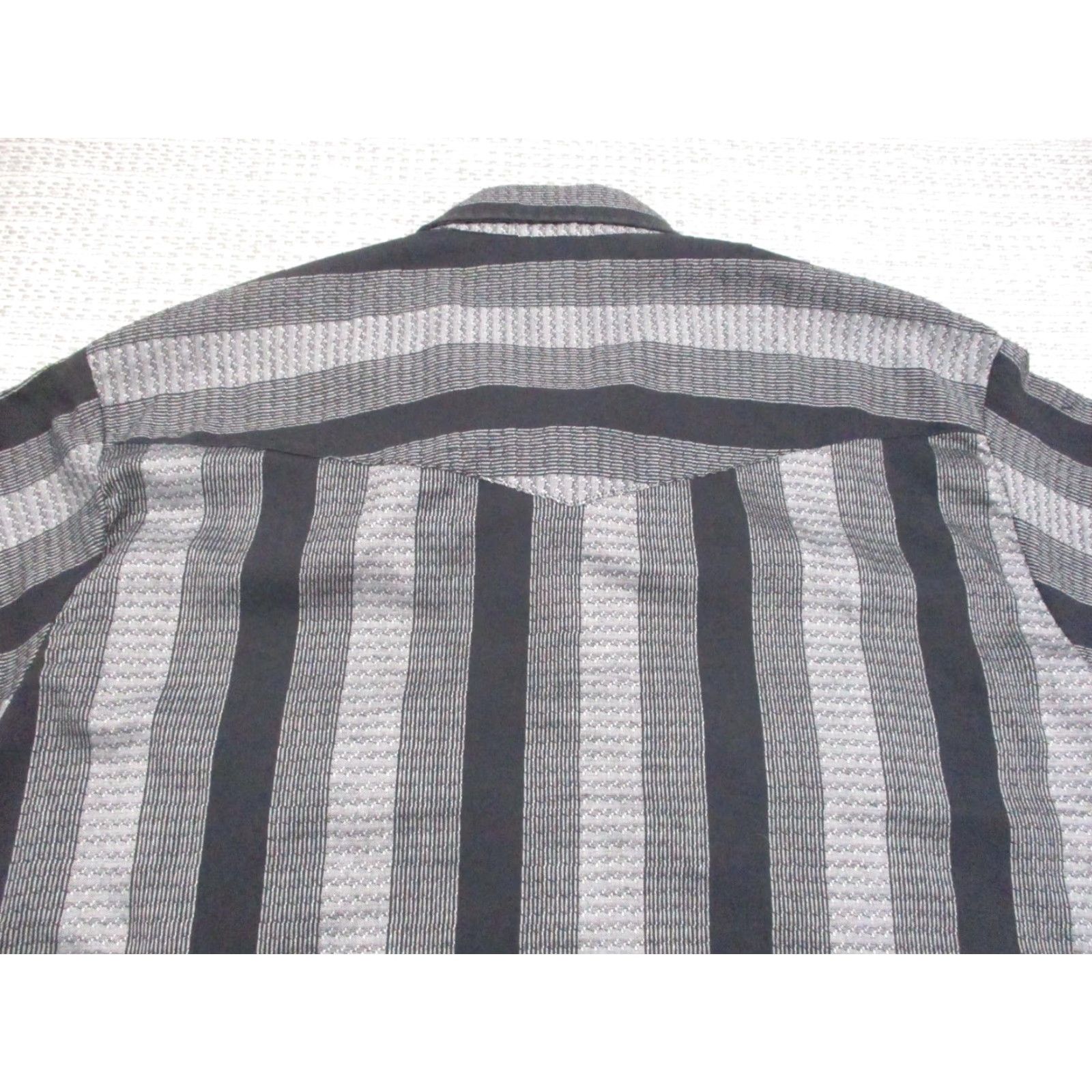 Roper VINTAGE Roper Shirt Mens XL Black Gray Western Pearl Snap Front Striped Long Sleeve Size US XL / EU 56 / 4 - 7 Thumbnail