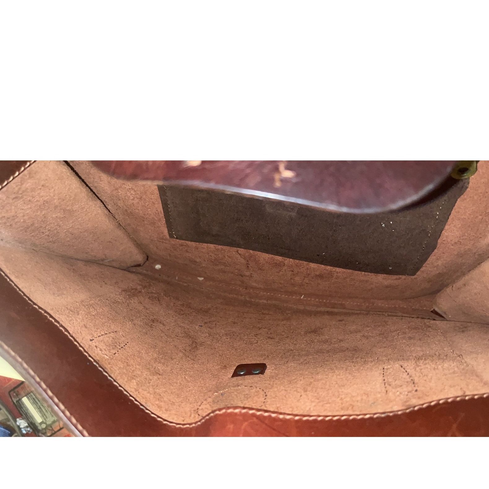 Other Vintage Handmade, Brown Leather Shoulder Bag Flap Closure Size ONE SIZE - 10 Thumbnail