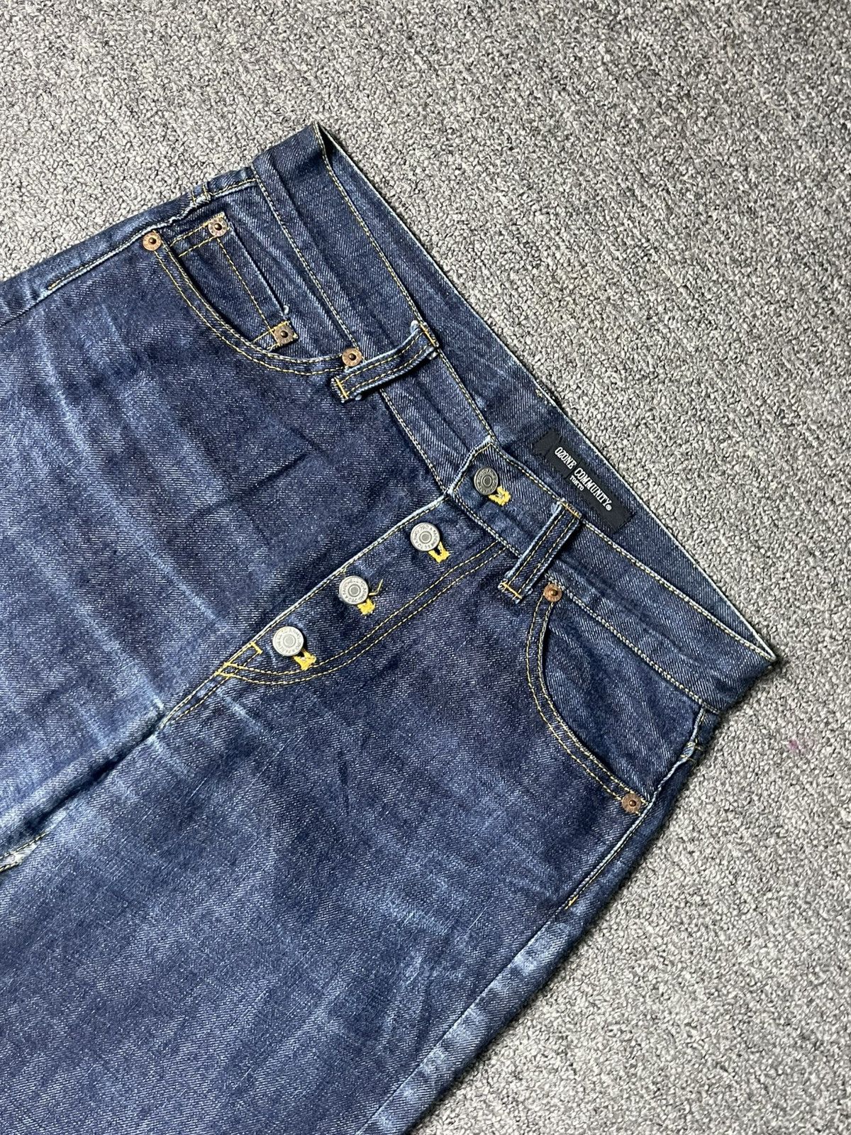Japanese Brand × Vintage OZONE Flower Embroidery Flare Denim Jeans (91) Size US 28 / EU 44 - 4 Thumbnail