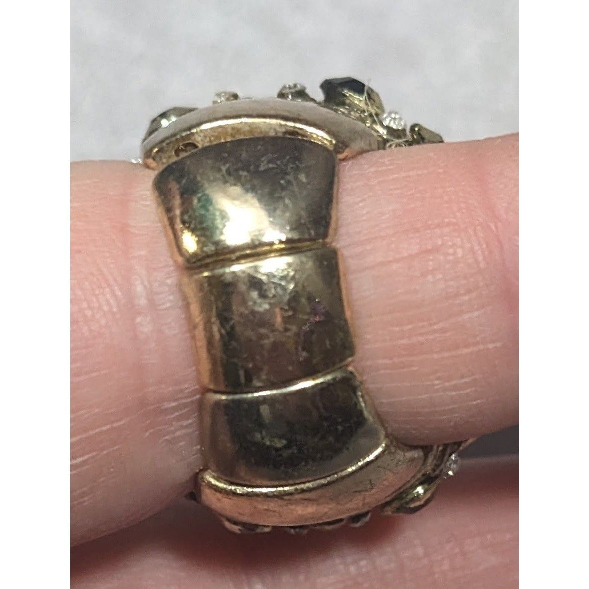 Other Chunky Rhinestone Gold Tone Dome Stretch Size 6 1/2 Size ONE SIZE - 12 Thumbnail