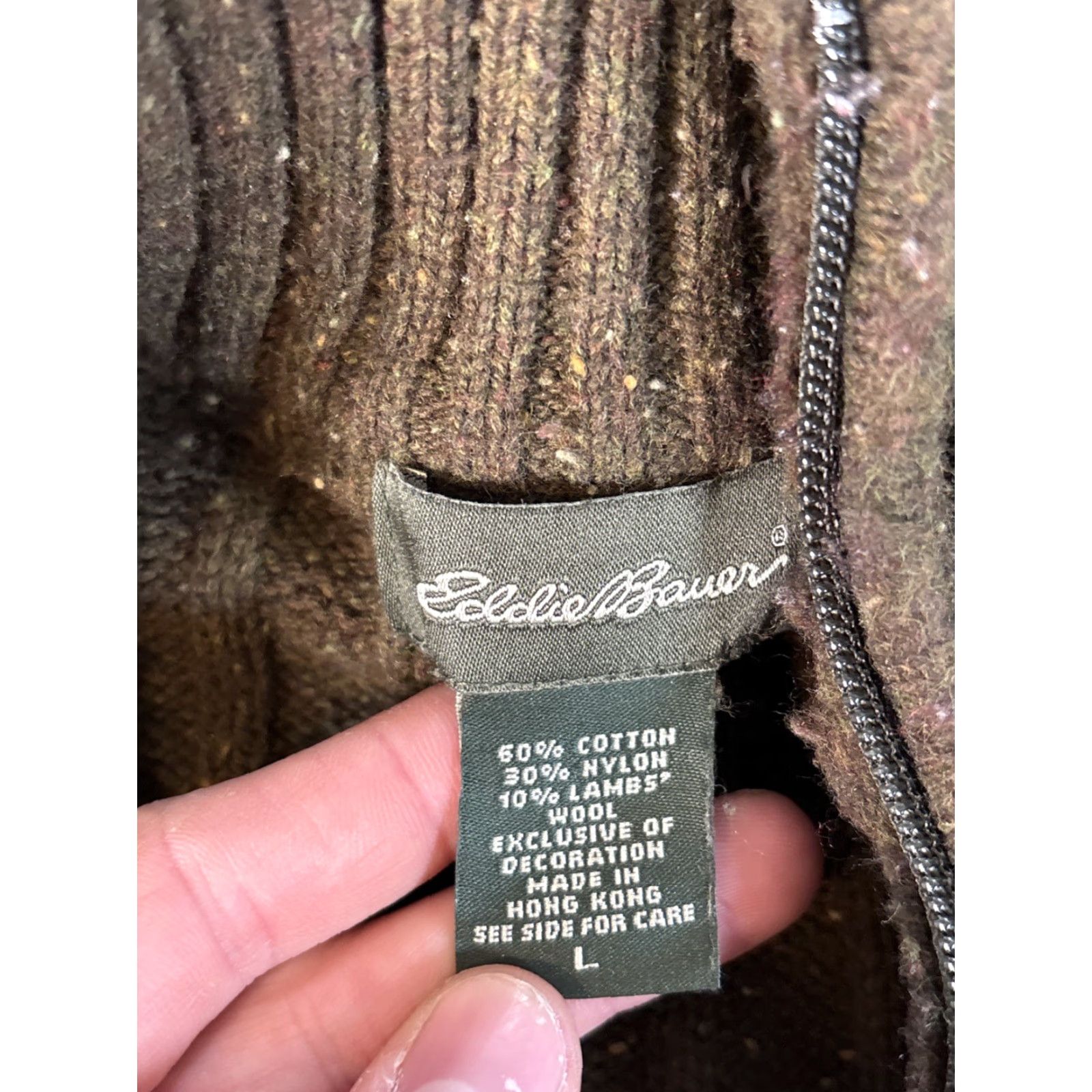 Eddie Bauer VINTAGE Eddie Bauer Sweater Mens L 1/4 Zip Army Green Lambswool Elbow Patch 90s Size US L / EU 52-54 / 3 - 4 Thumbnail