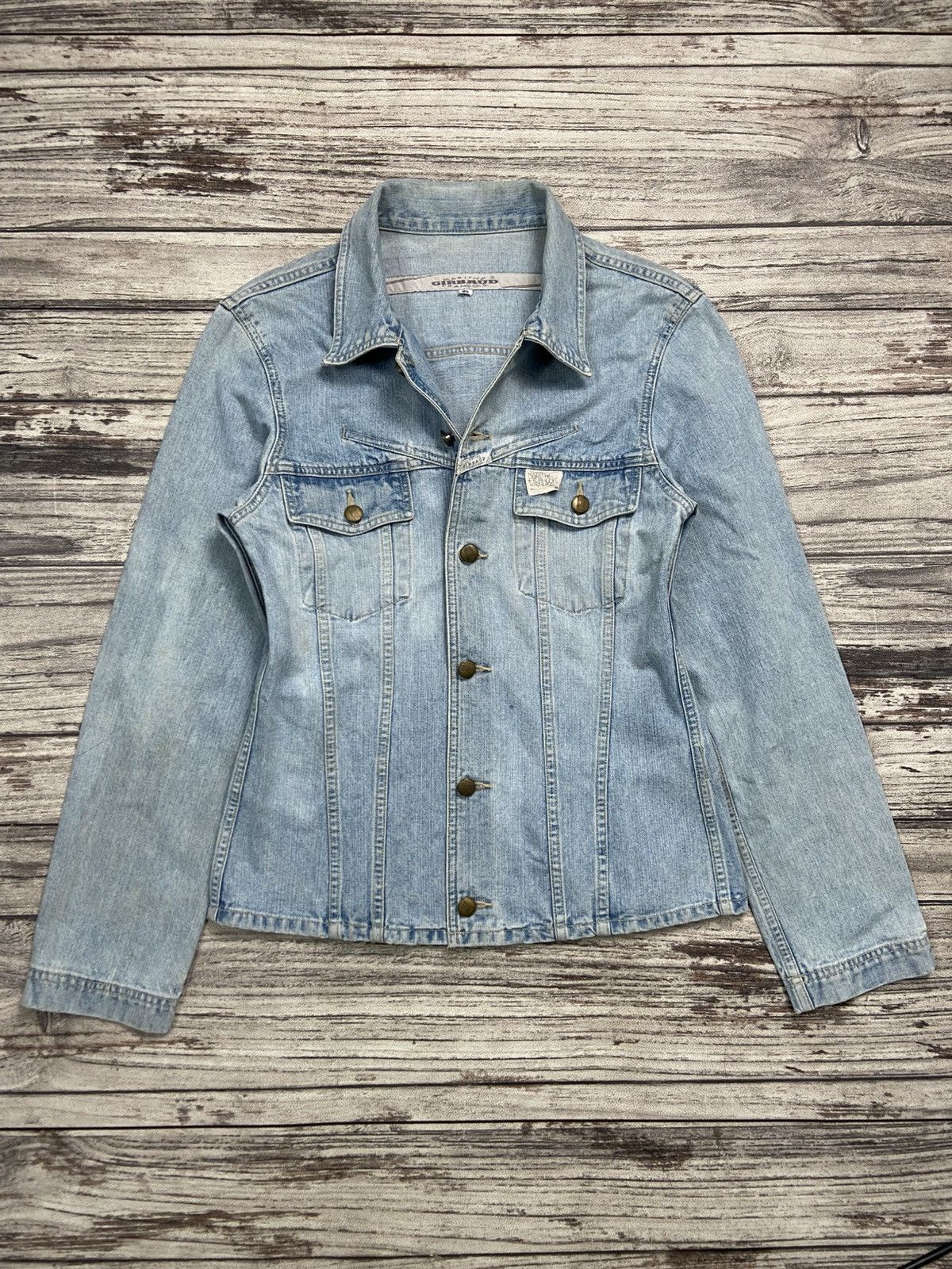 Marithe + Francois Girbaud × Vintage 00s Marithe Francois Girbaud Washed Light Blue Denim Jacket Size M / US 6-8 / IT 42-44 - 2 Thumbnail