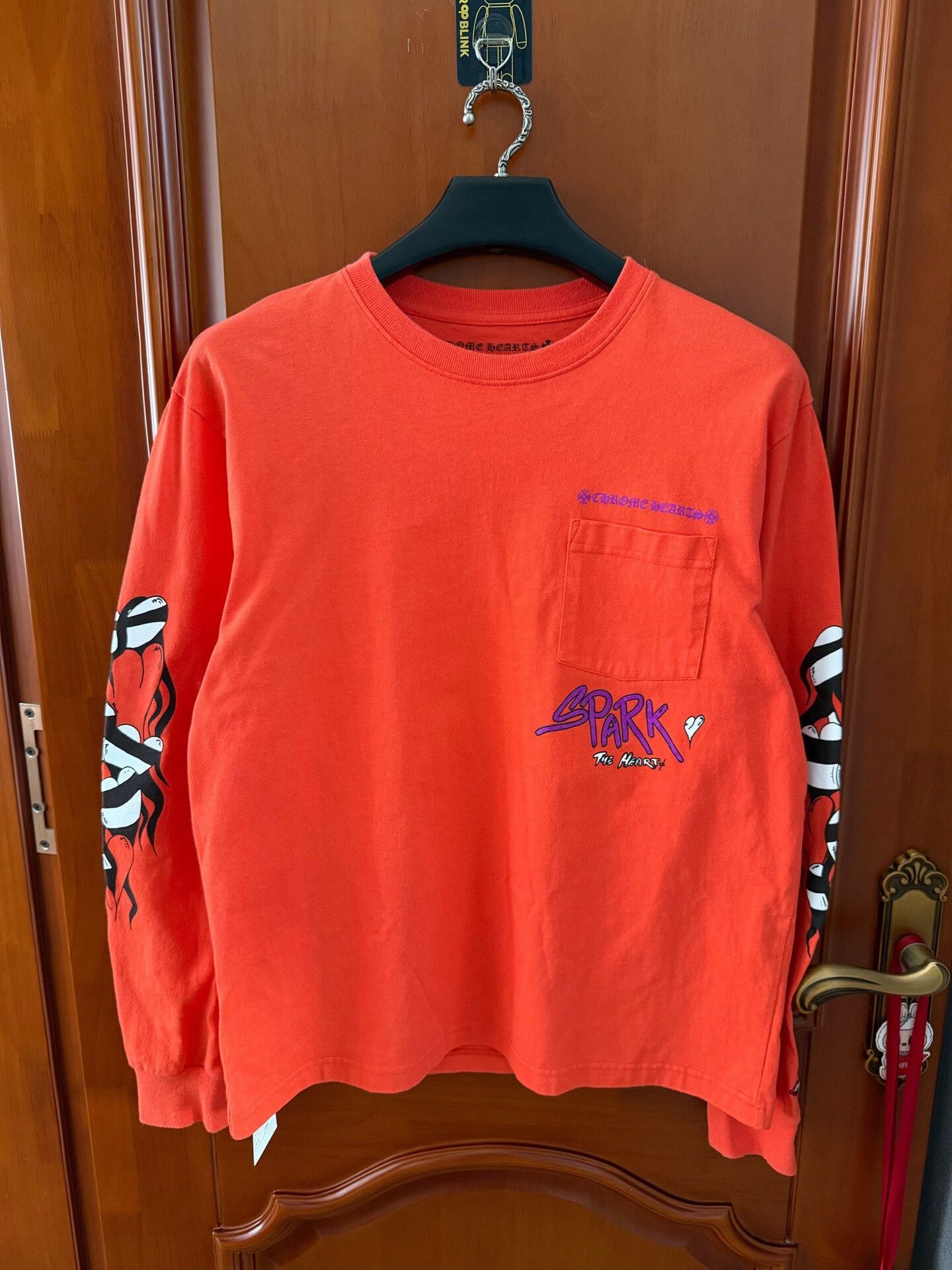 chrome hearts red graffiti long sleeve t-shirt