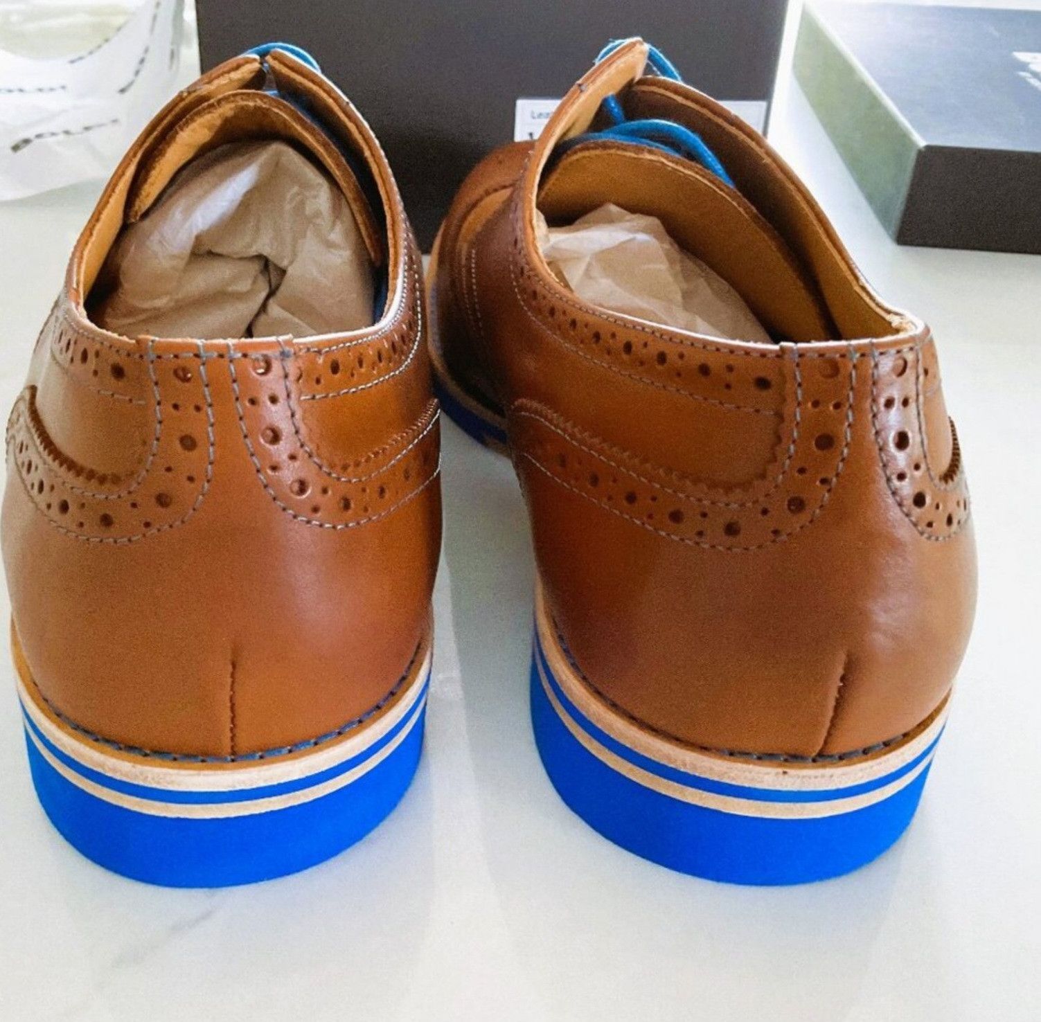 Other Brand New Men's Bold Wingtips with blue Soles -S 14 Size US 14 / EU 47 - 3 Thumbnail