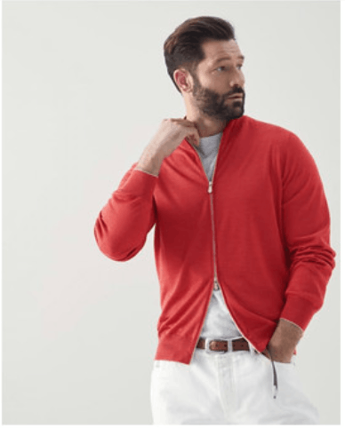image of Brunello Cucinelli O1W1Db10524 Cardigans In Red, Men's (Size XL)