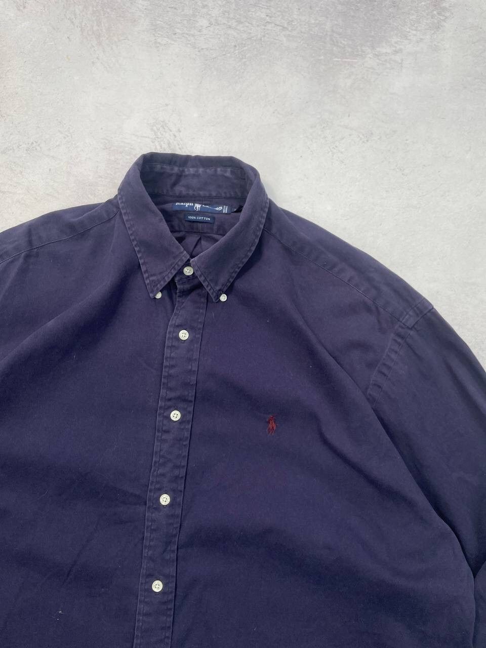 Japanese Brand × Polo Ralph Lauren × Vintage Vintage Polo Ralph Lauren Navy Button Shirt Y2K Size US XL / EU 56 / 4 - 2 Thumbnail