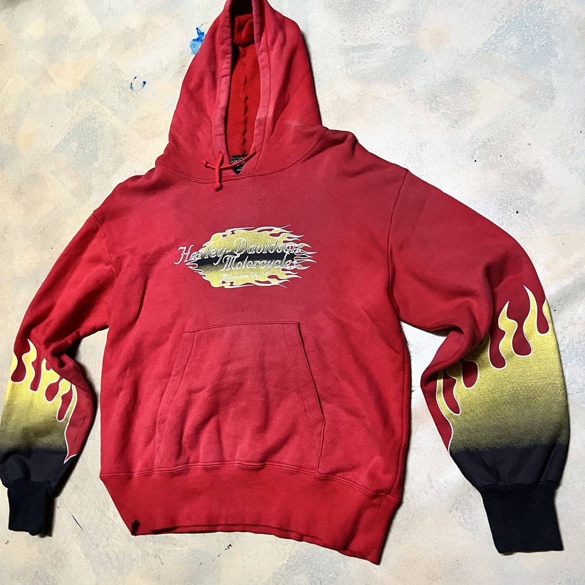 Harley Davidson Vintage Flame Harley Davidson Big Logo Hoodie Size US S / EU 44-46 / 1 - 3 Thumbnail